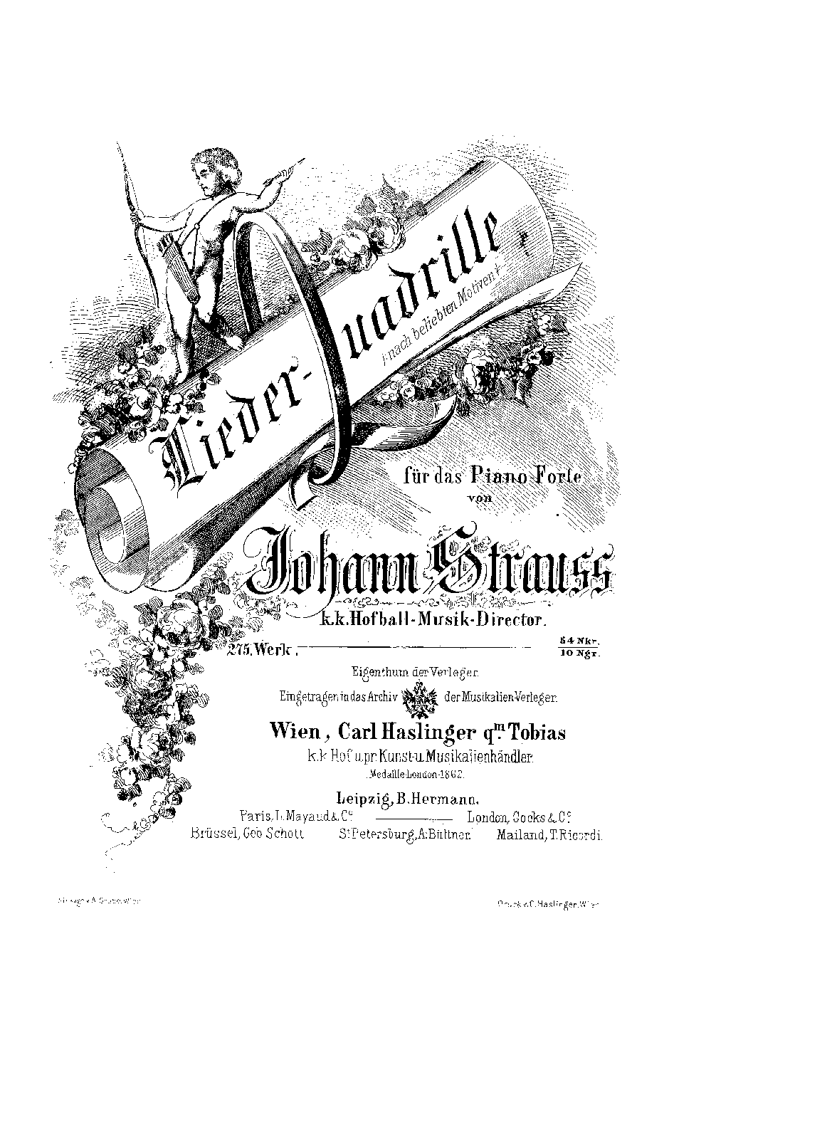 Lieder-Quadrille, Op.275