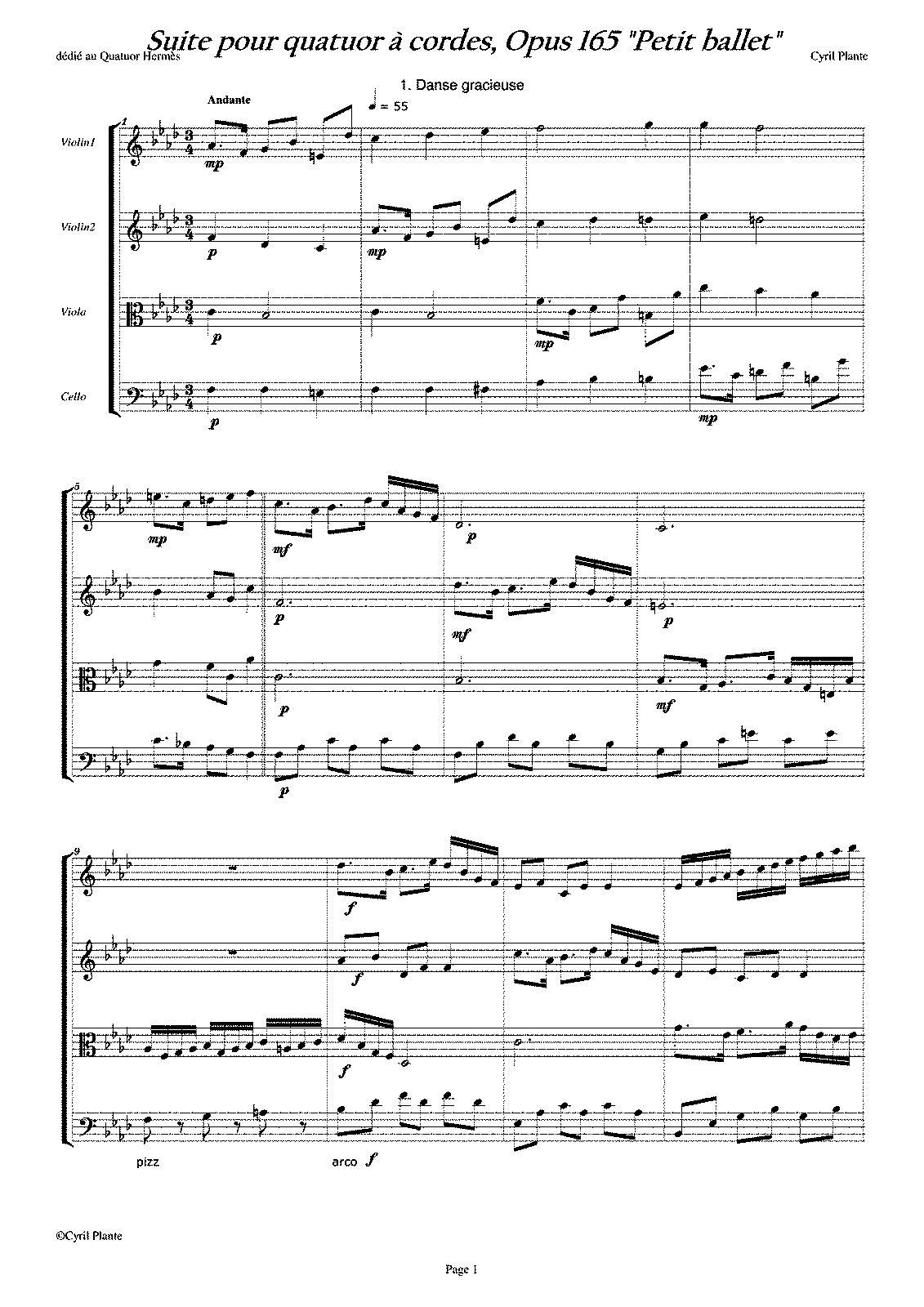 Suite No.1 for String Quartet, Op.165 (Plante, Cyril) - IMSLP