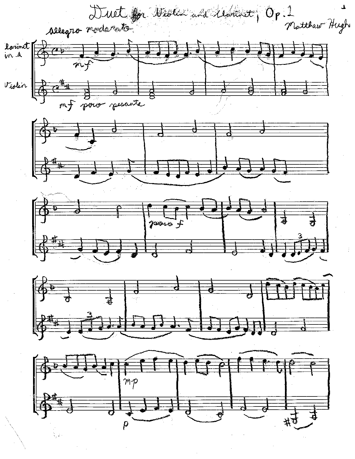 Duet for and Violin, Op.1 (Ottaviano Pseudonym) IMSLP