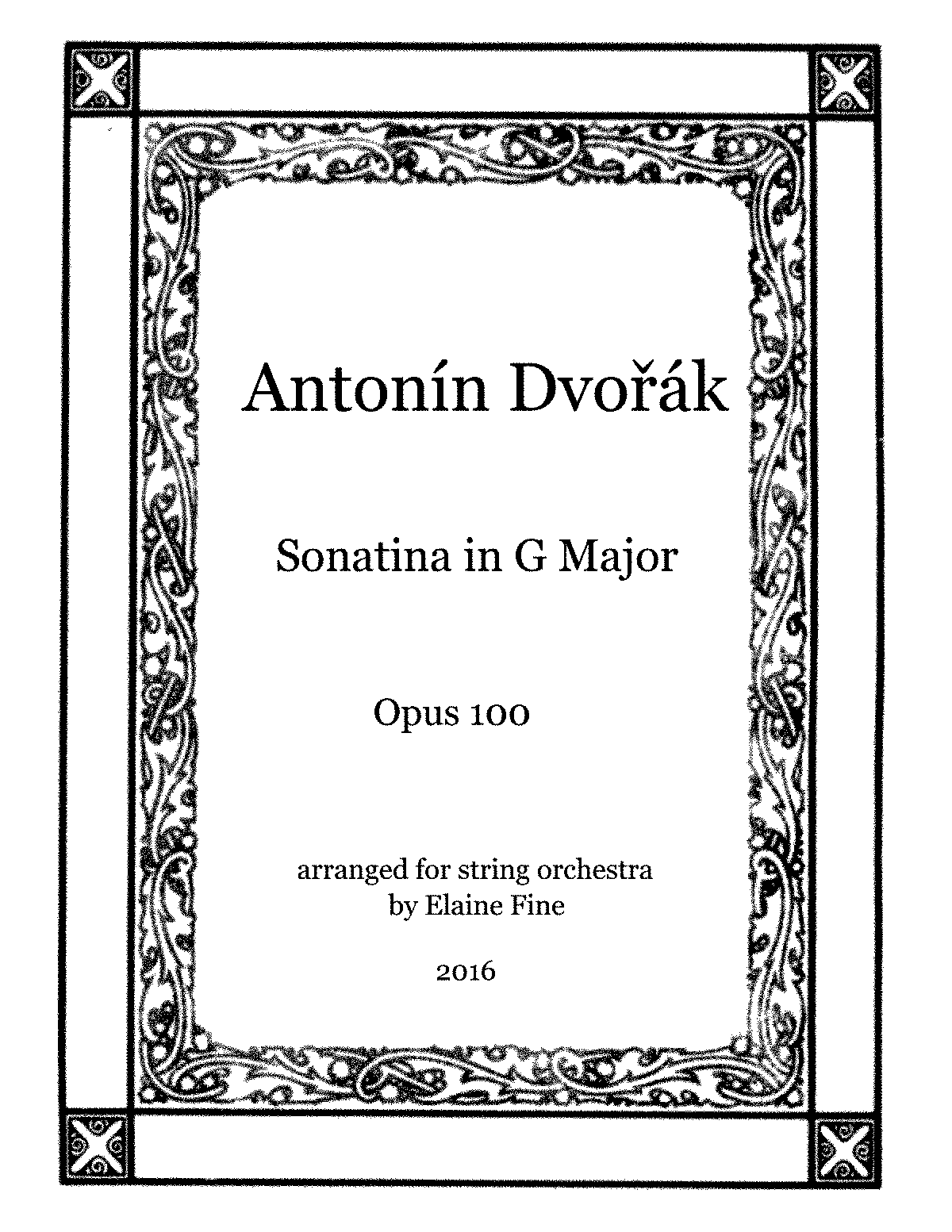 Sonatina Op100 Dvořák Antonín Imslp Free Sheet Music Pdf Download 9632