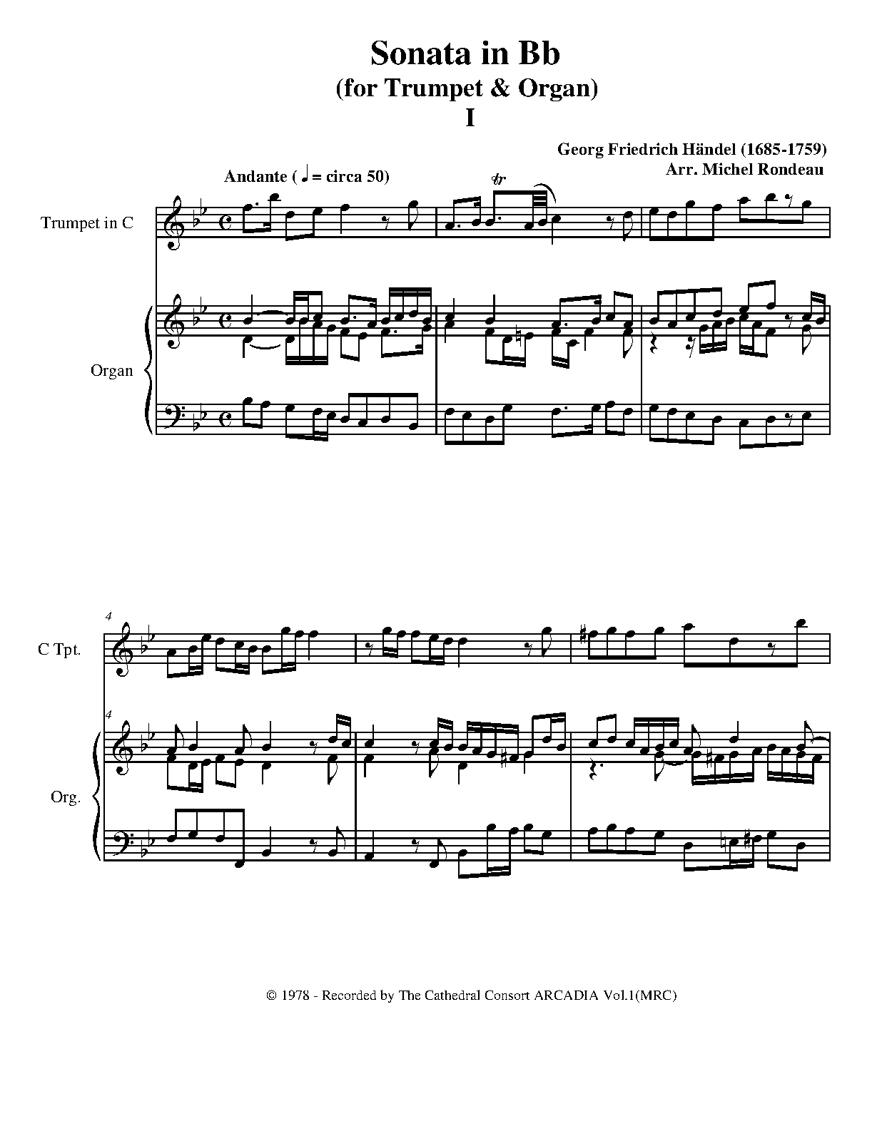 Oboe Sonata in Bflat major, HWV 357 (Handel, Frideric) IMSLP