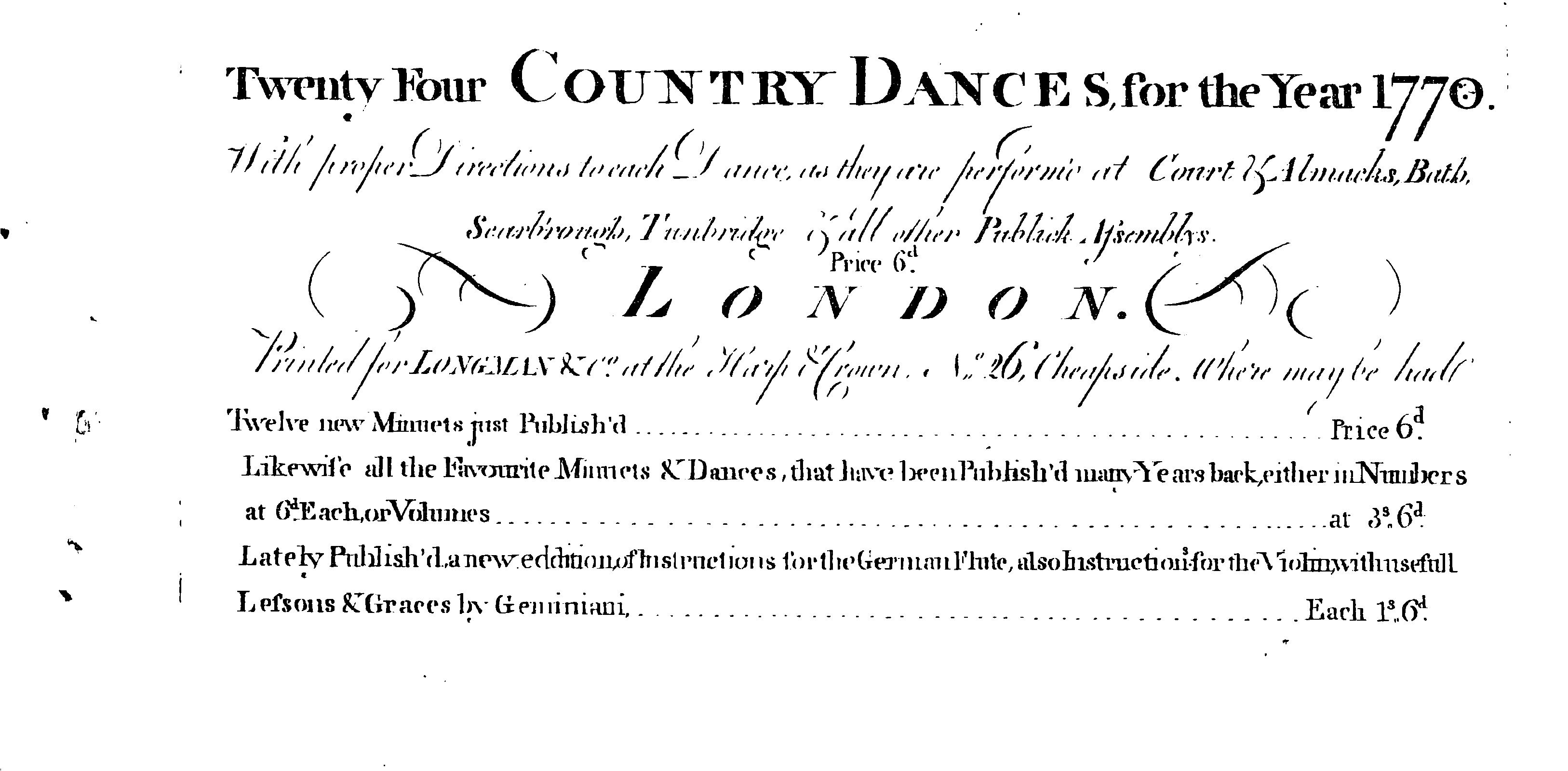 24 Country Dances for the Year 1770 (Various) - IMSLP