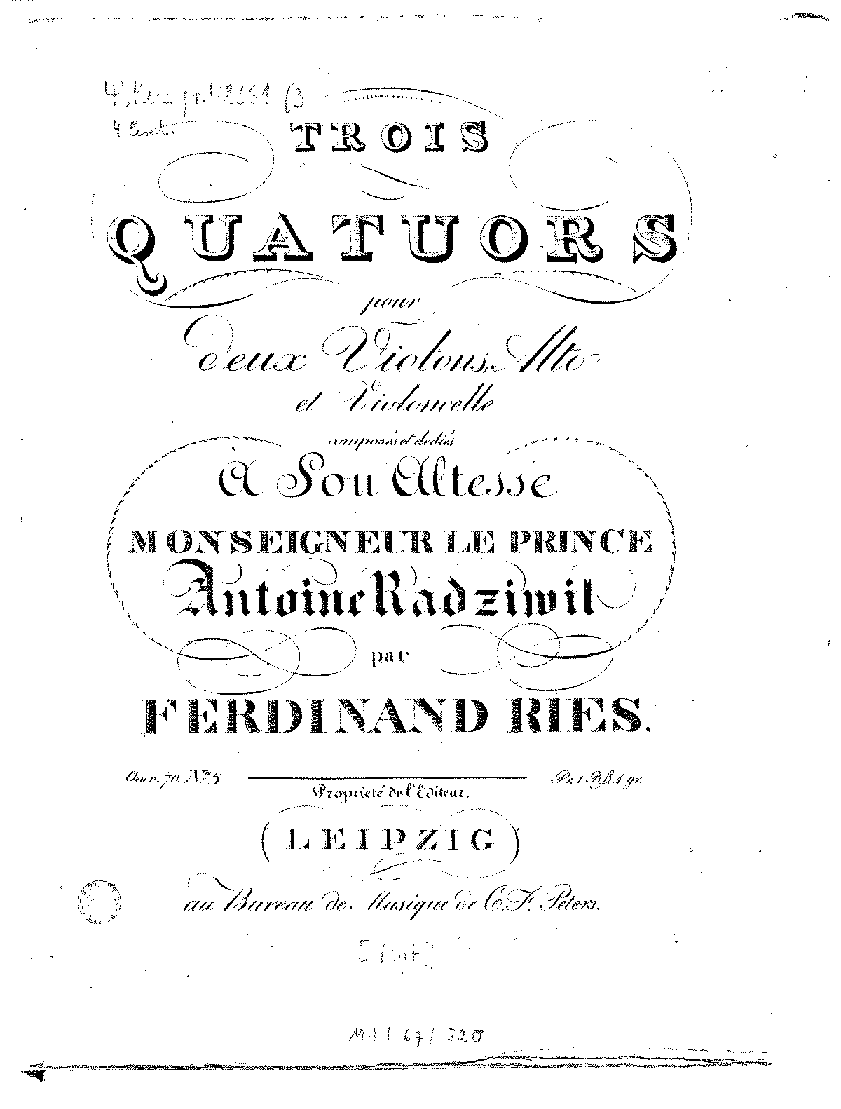 String Quartet, Op.70 No.3 (Ries, Ferdinand) - IMSLP