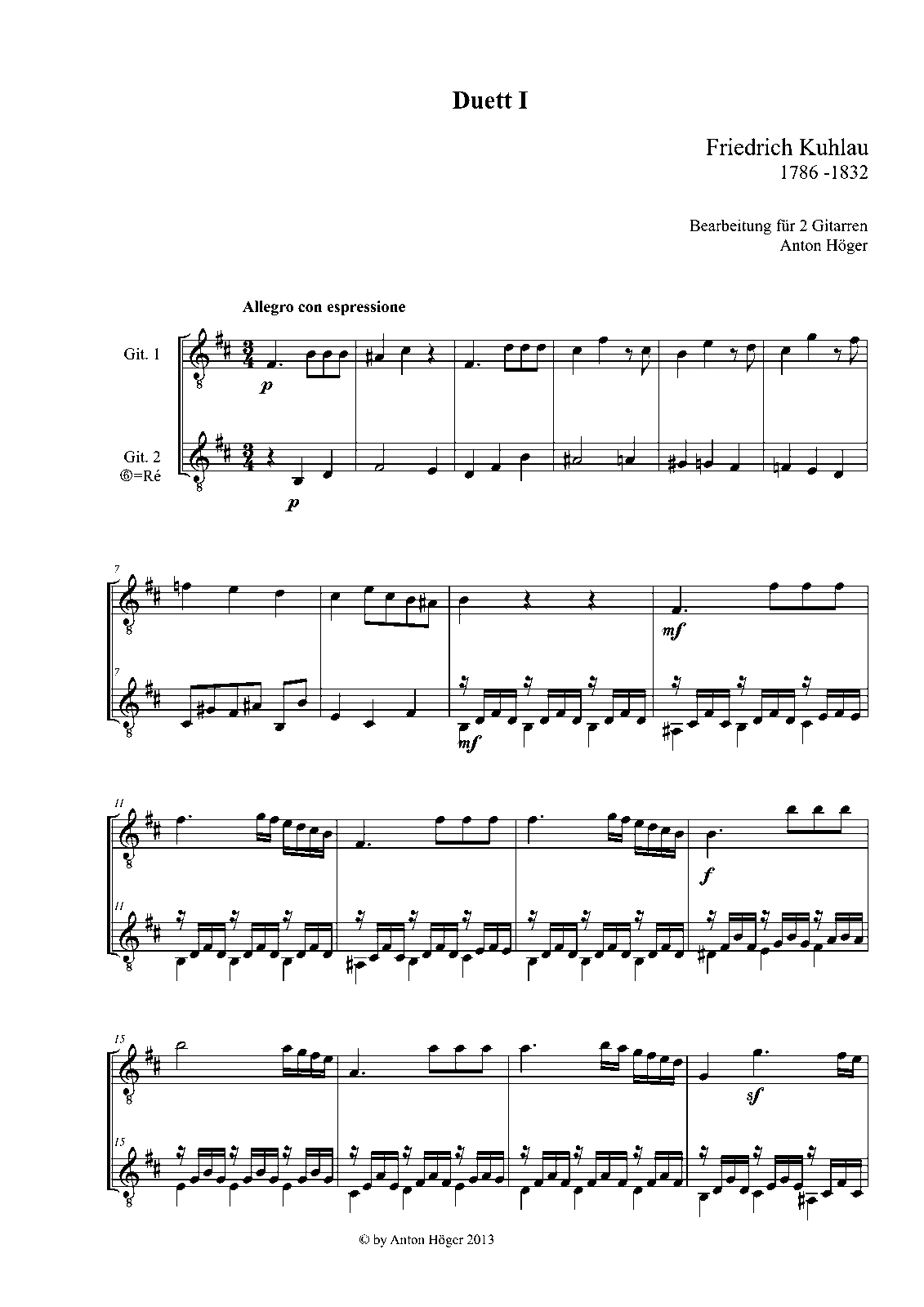 3 Duets for 2 Flutes, Op.10 (Kuhlau, Friedrich) IMSLP