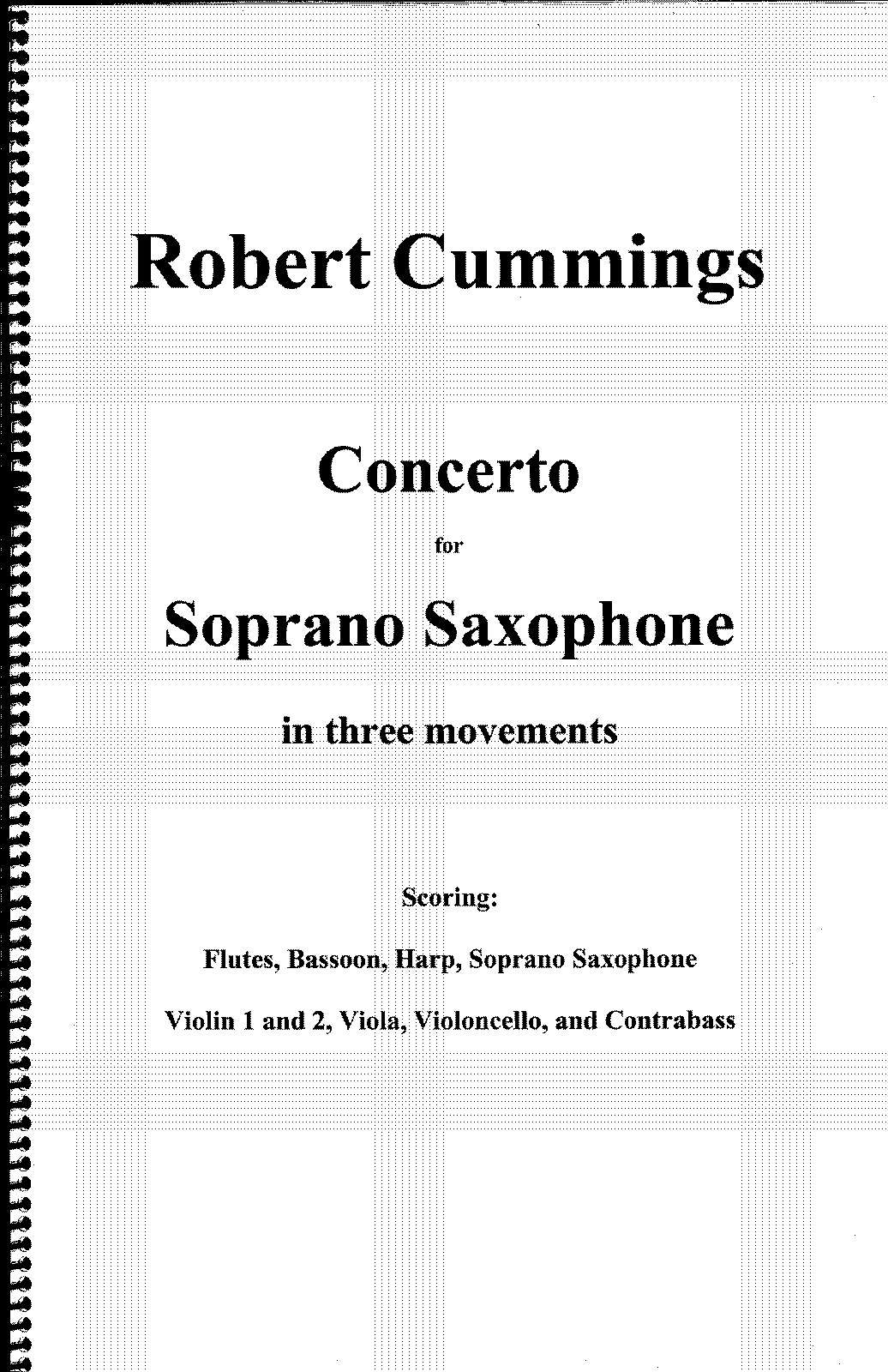 Soprano Saxophone Concerto (Cummings, Robert) IMSLP