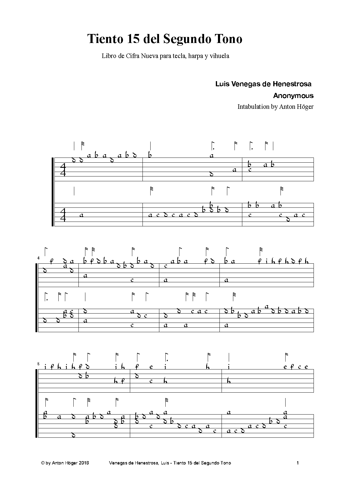 Tiento 15 del Segundo Tono (Venegas de Henestrosa, Luis) IMSLP