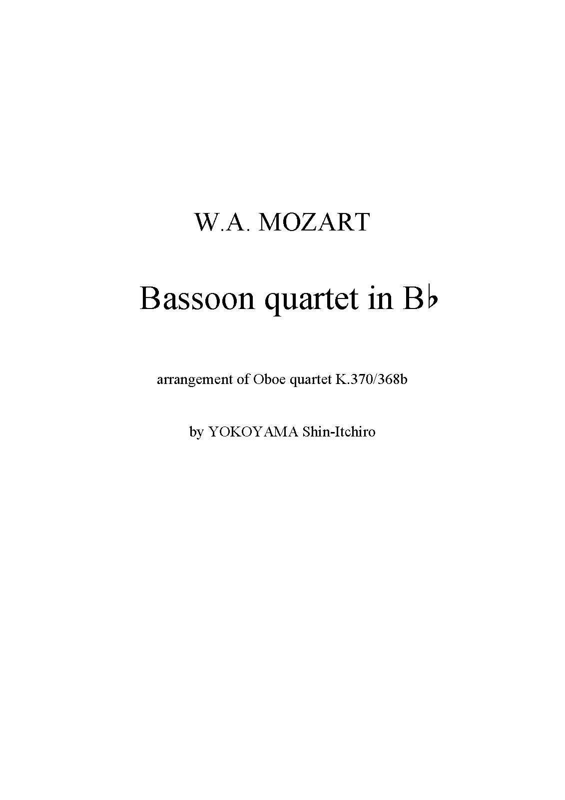 Oboe Quartet in F major, K.370∕368b (Mozart, Wolfgang Amadeus) IMSLP