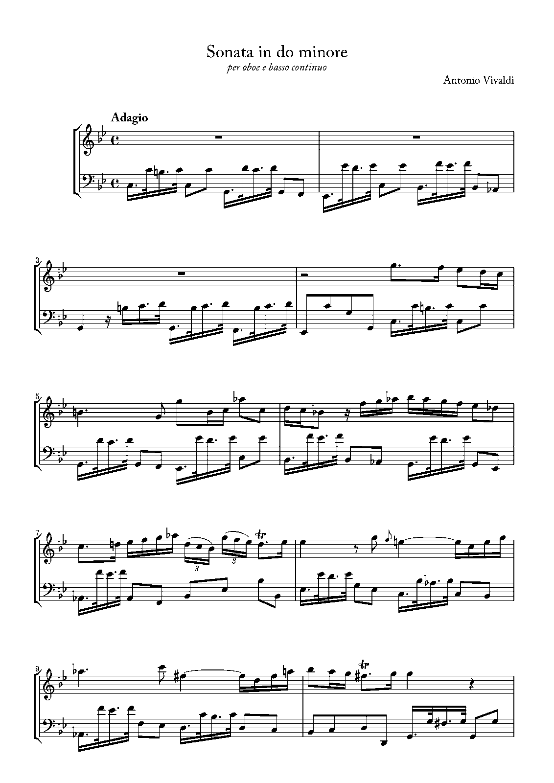 Oboe Sonata in C minor, RV 53 (Vivaldi, Antonio) IMSLP Free Sheet