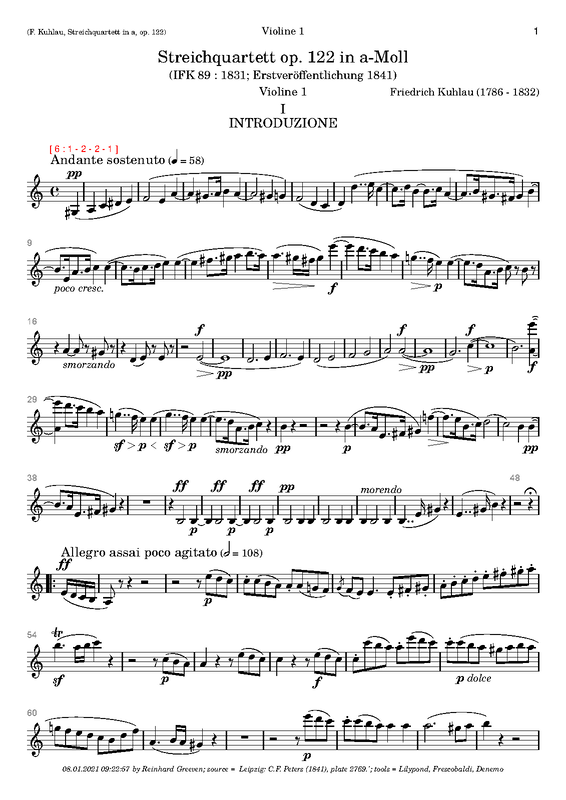 String Quartet, Op.122 (Kuhlau, Friedrich) IMSLP
