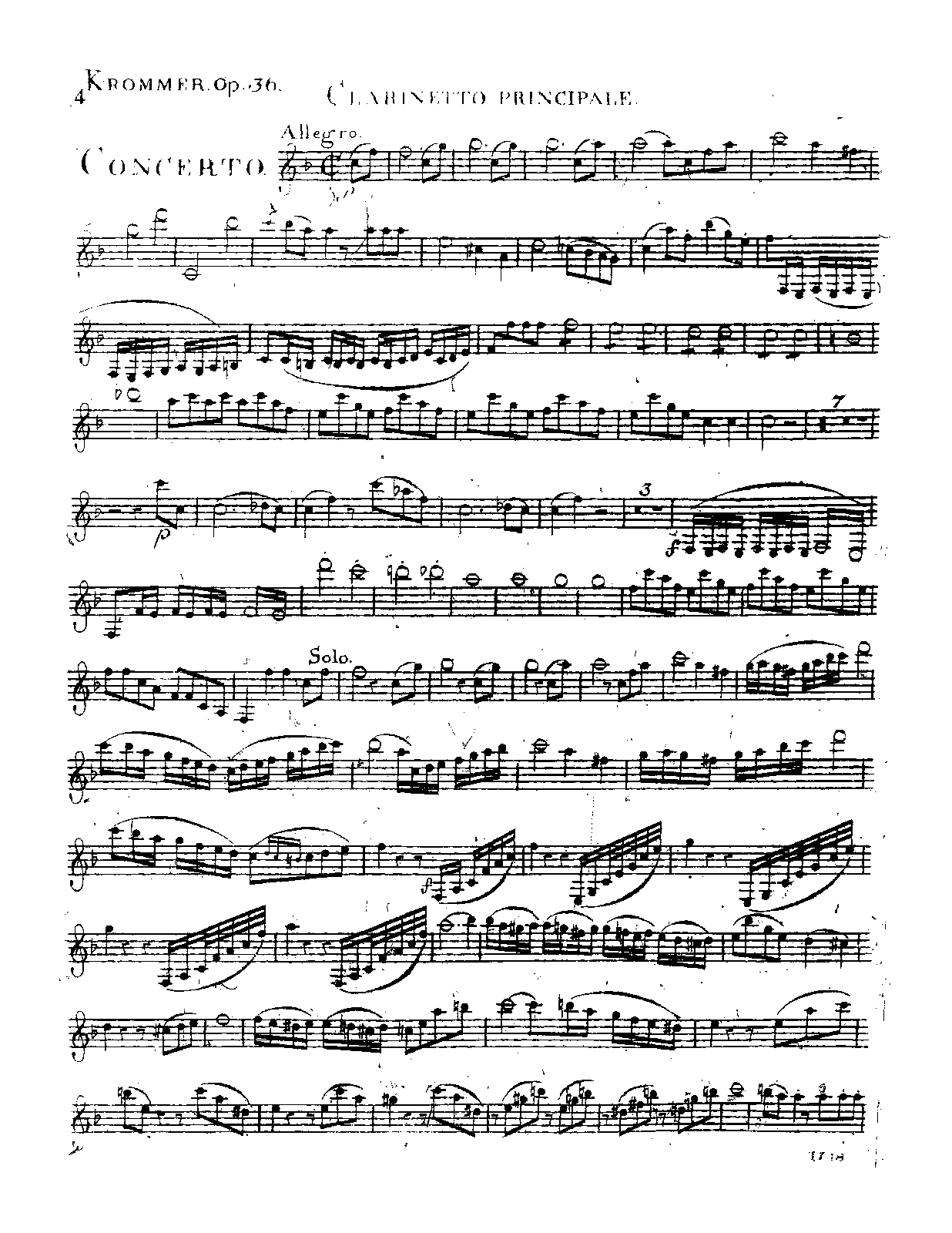 Concerto No.1, Op.36 (Krommer, Franz) IMSLP Free Sheet
