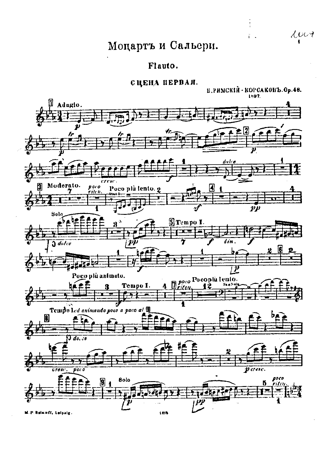 Mozart and Salieri, Op.48 (RimskyKorsakov, Nikolay) IMSLP Free Sheet Music PDF Download