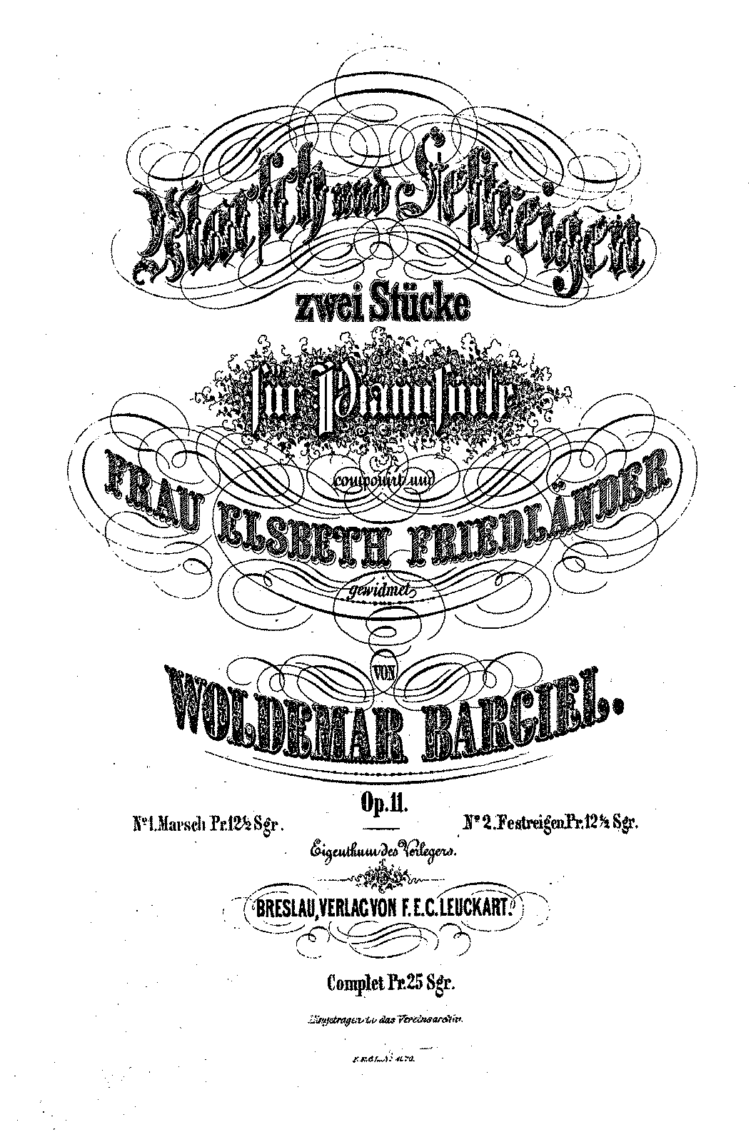 Marsch Und Festreigen, Op.11 (Bargiel, Woldemar) - IMSLP