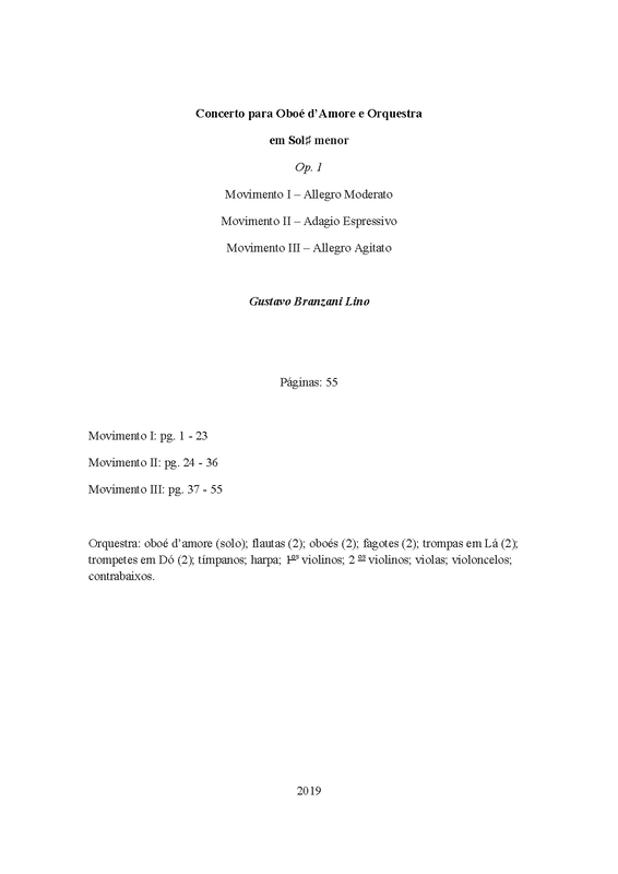 Oboe d'amore Concerto in Gsharp minor, Op.1 (Lino, Gustavo Branzani