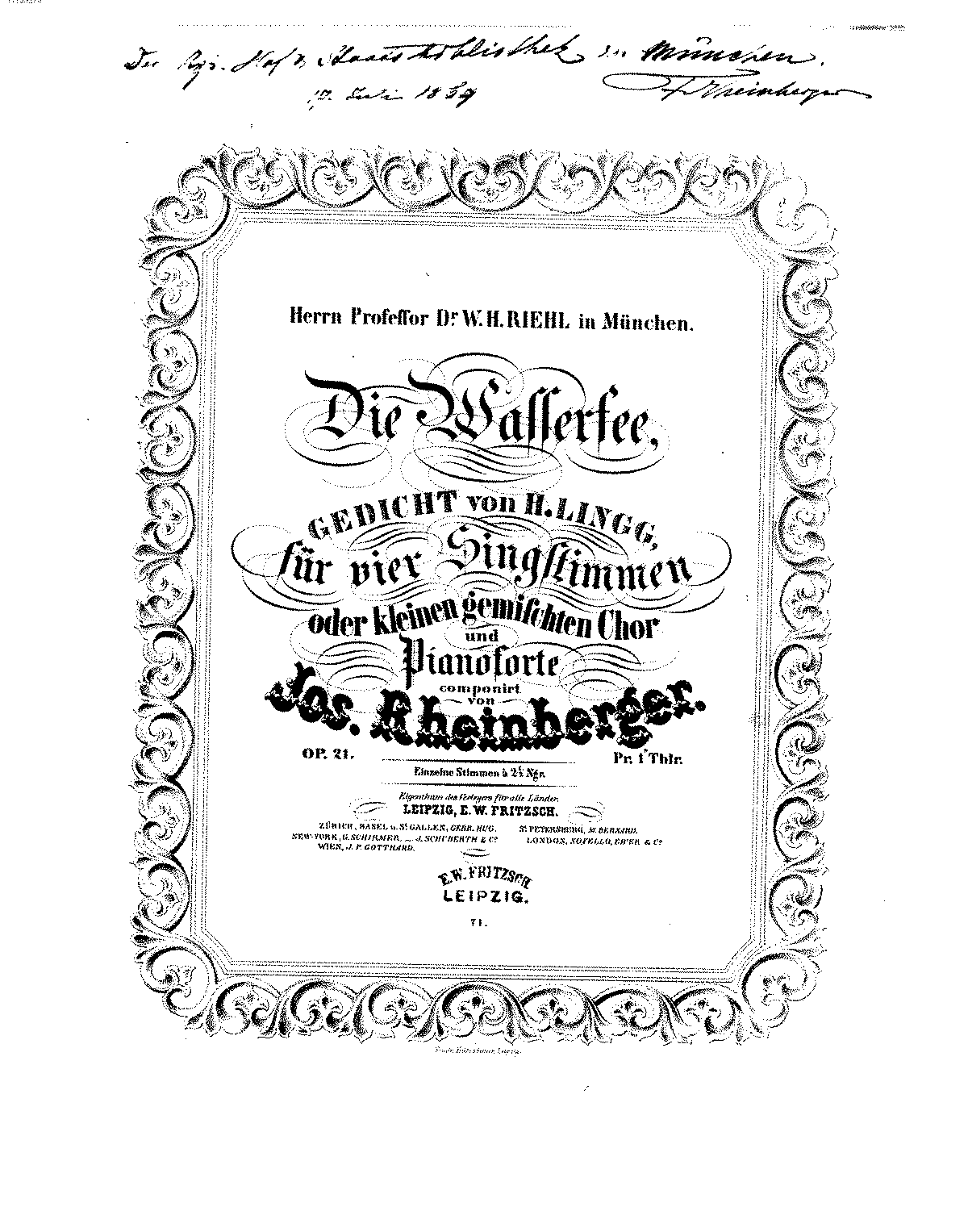 Die Wasserfee, Op.21 (Rheinberger, Josef Gabriel) - IMSLP