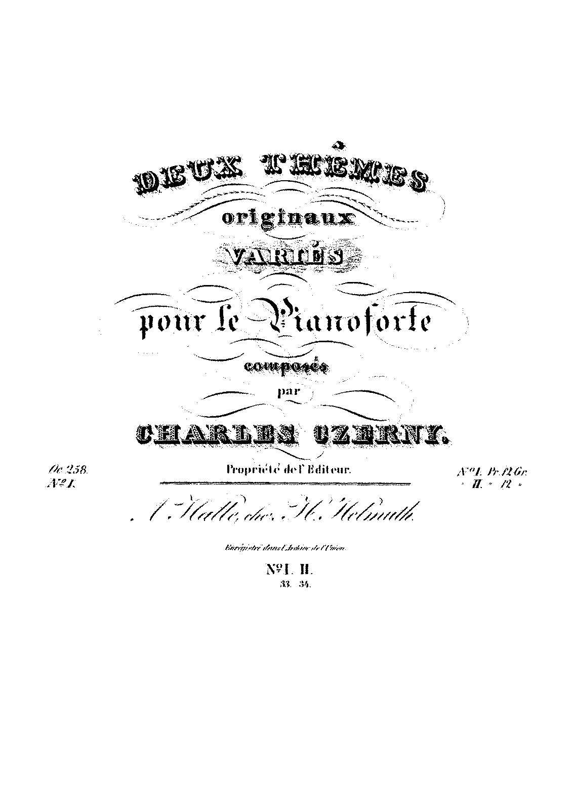 2 Thèmes originaux variés, Op.258 (Czerny, Carl) - IMSLP