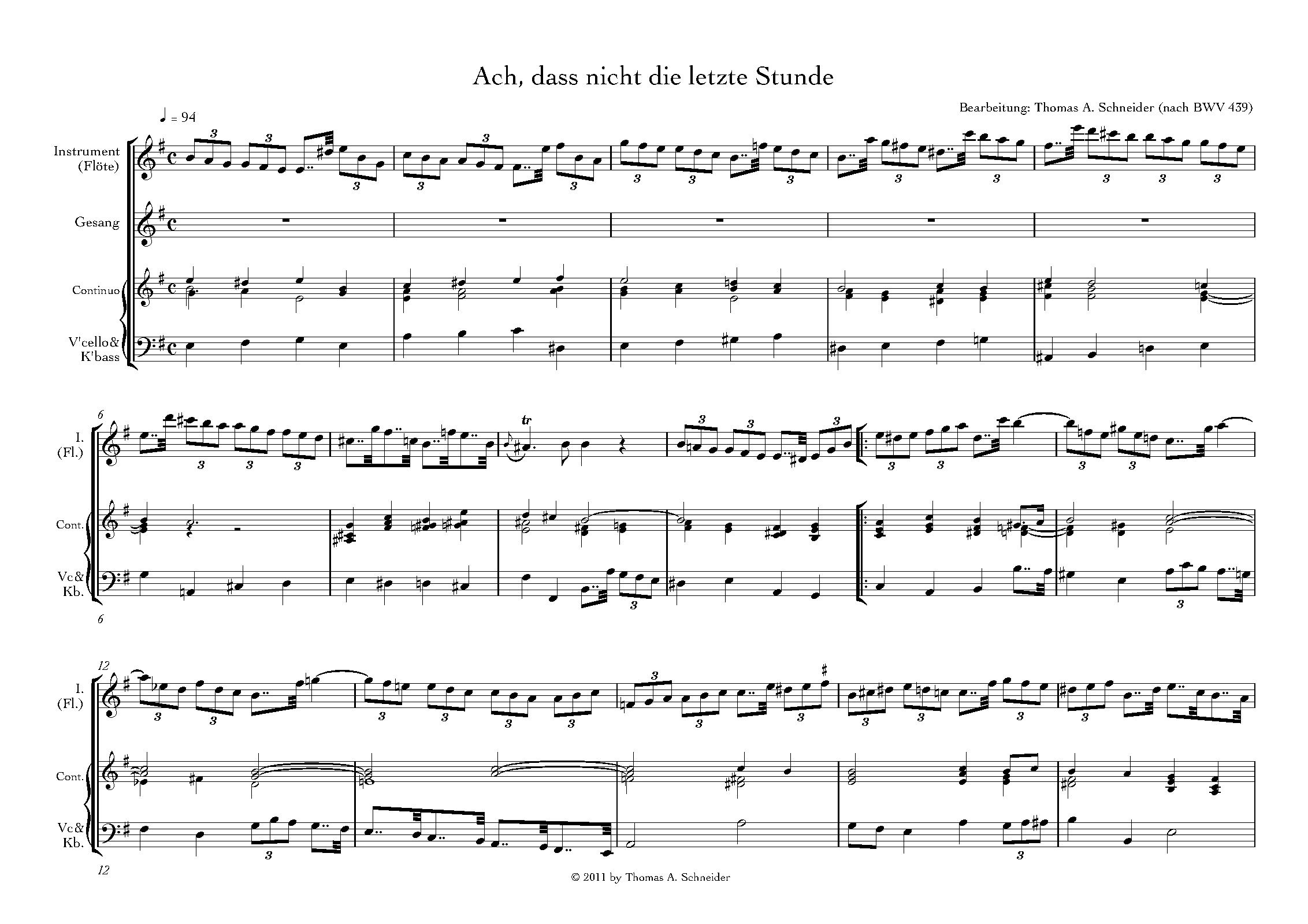 12 Arien und Lieder aus Schemellis Gesangbuch für Sterben, Tod, Auferstehung und ewiges Leben