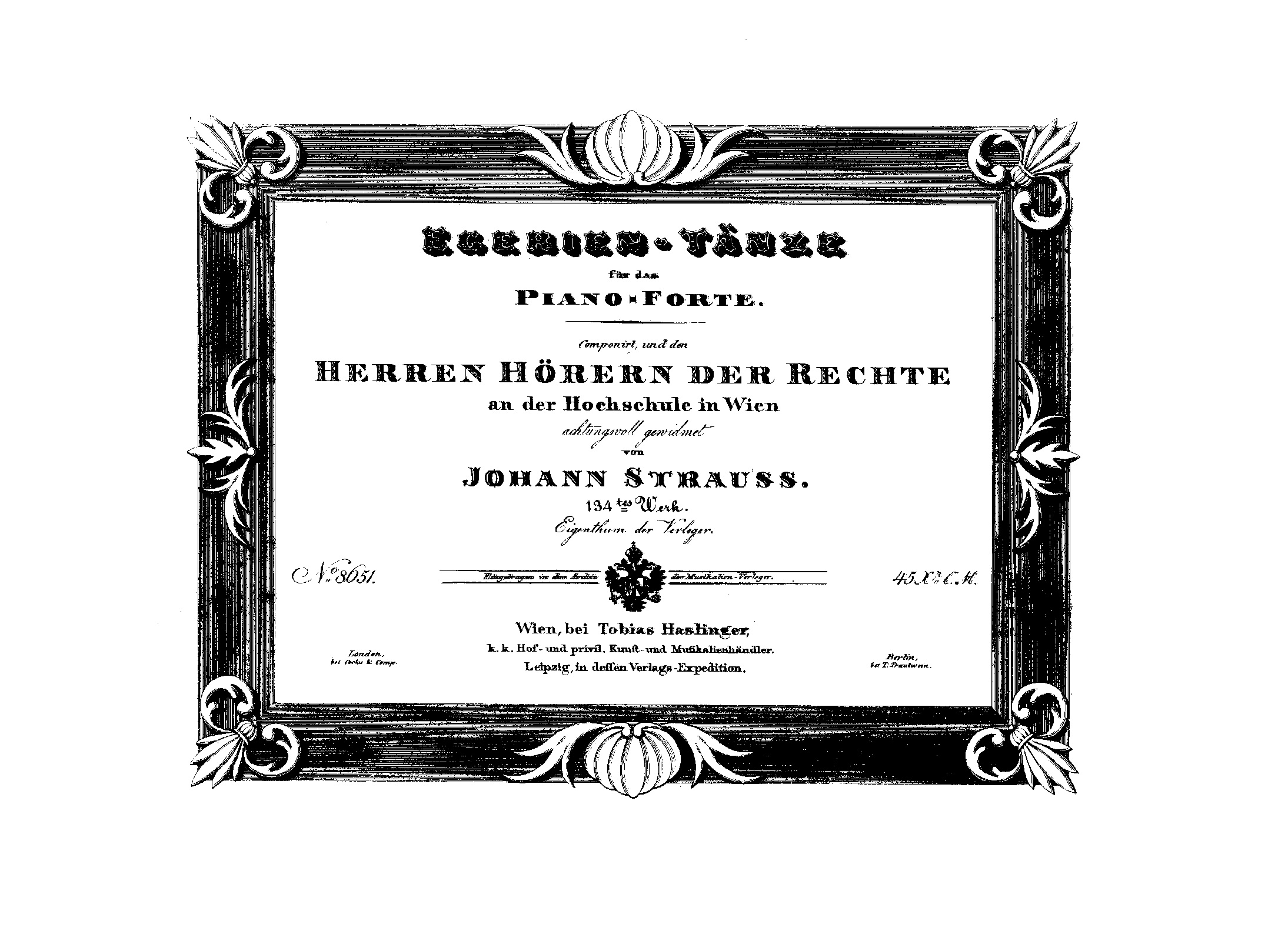 Egerien-Tänze, Op.134