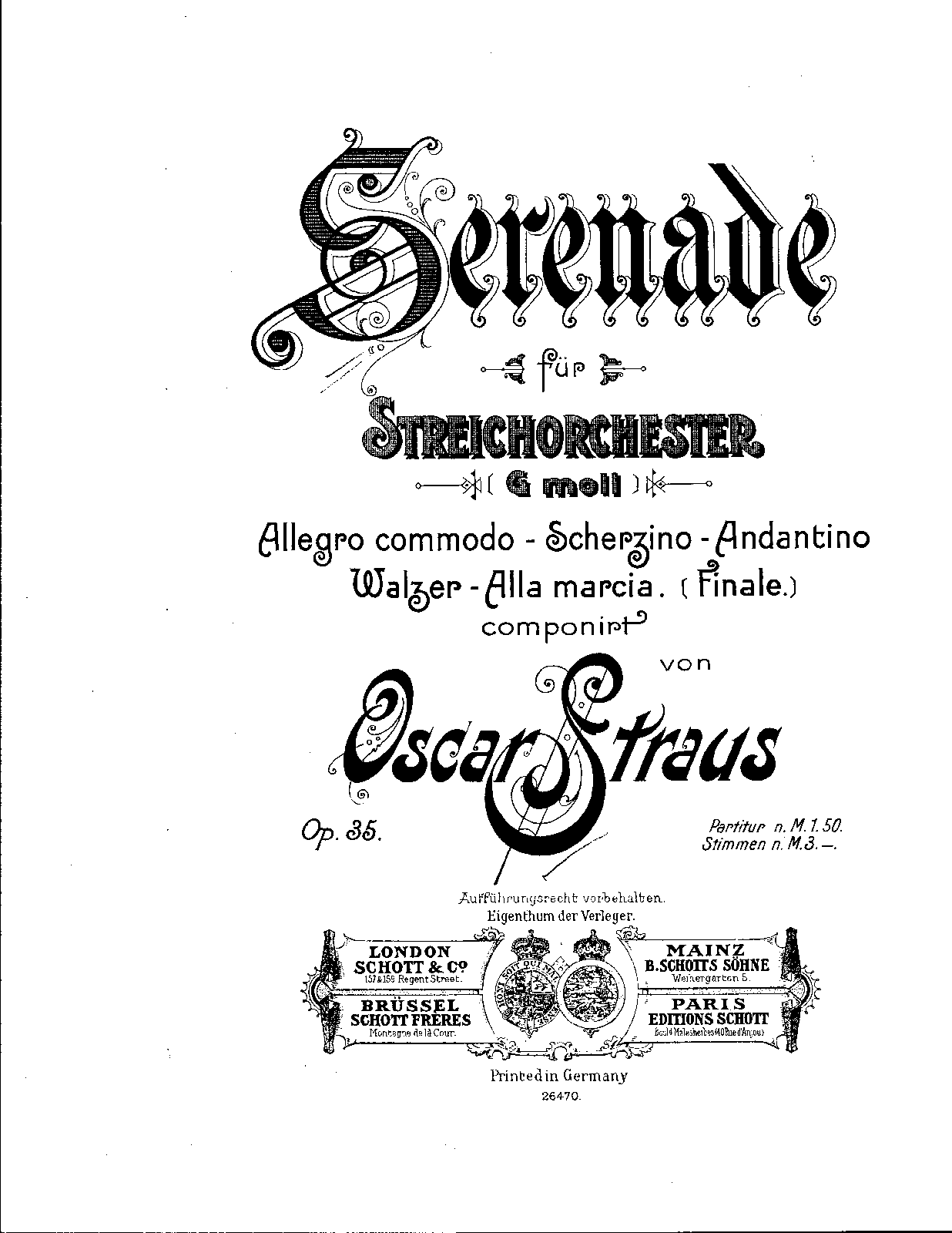 Serenade for Strings, Op.35 (Straus, Oscar) IMSLP