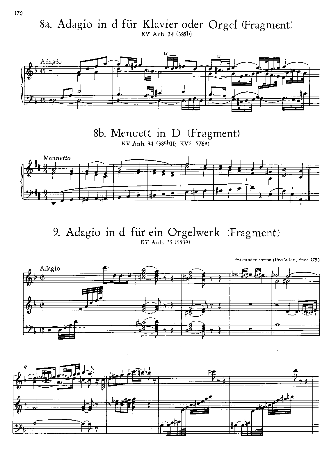 Adagio and Menuett, K.Anh.34