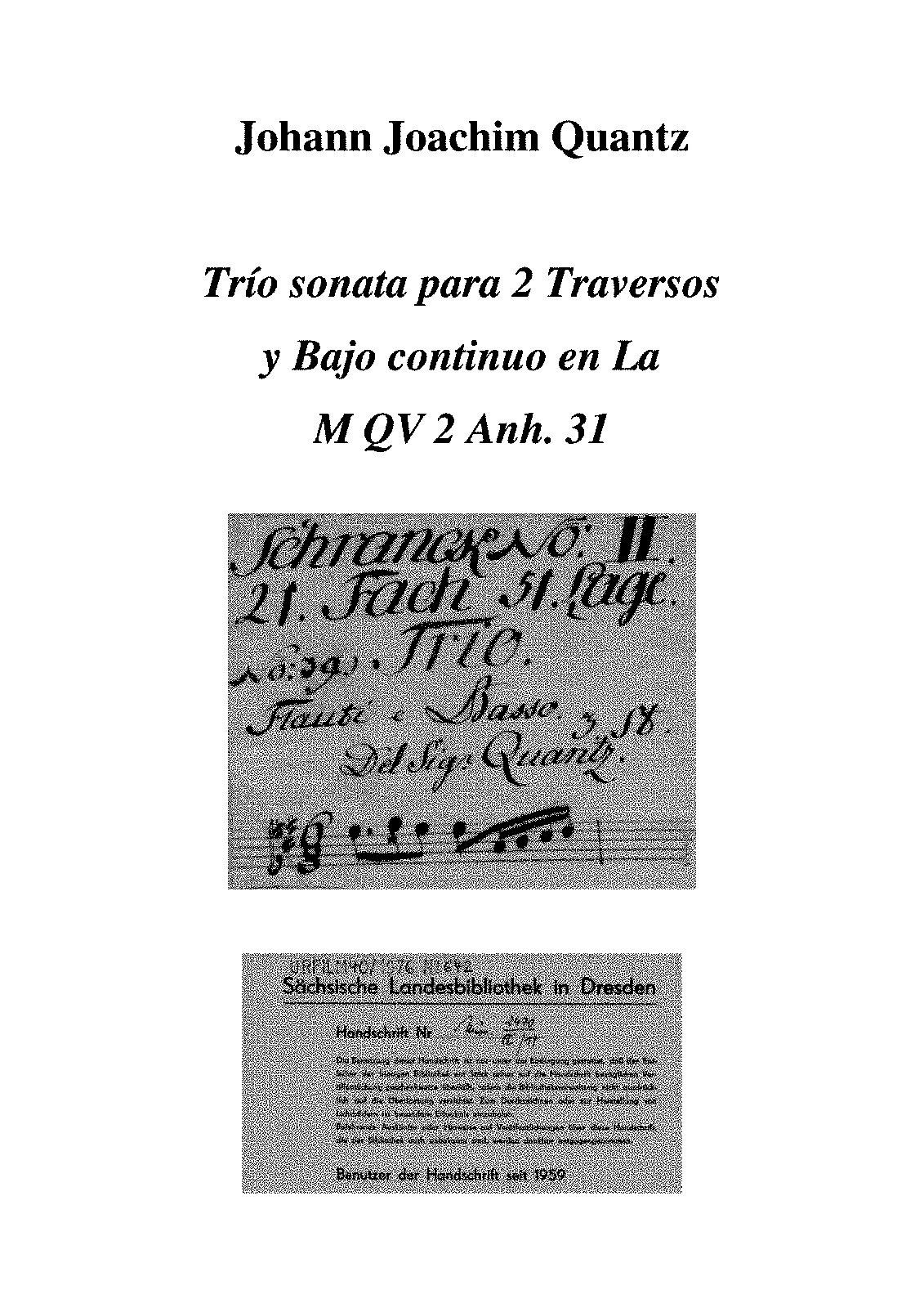 Trio Sonata in A major, QV 2:Anh.31 (Quantz, Johann Joachim) - IMSLP