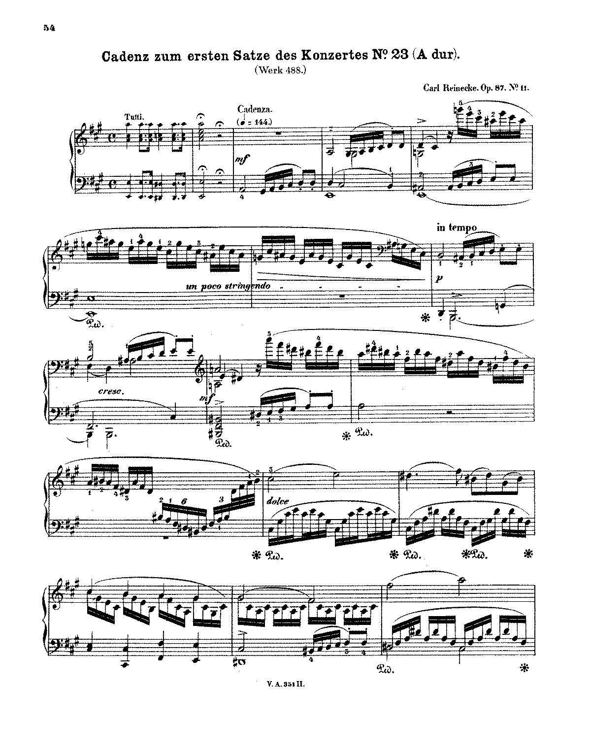 Piano Concerto No23 In A Major K488 Mozart Wolfgang Amadeus Imslp Free Sheet Music Pdf 6598