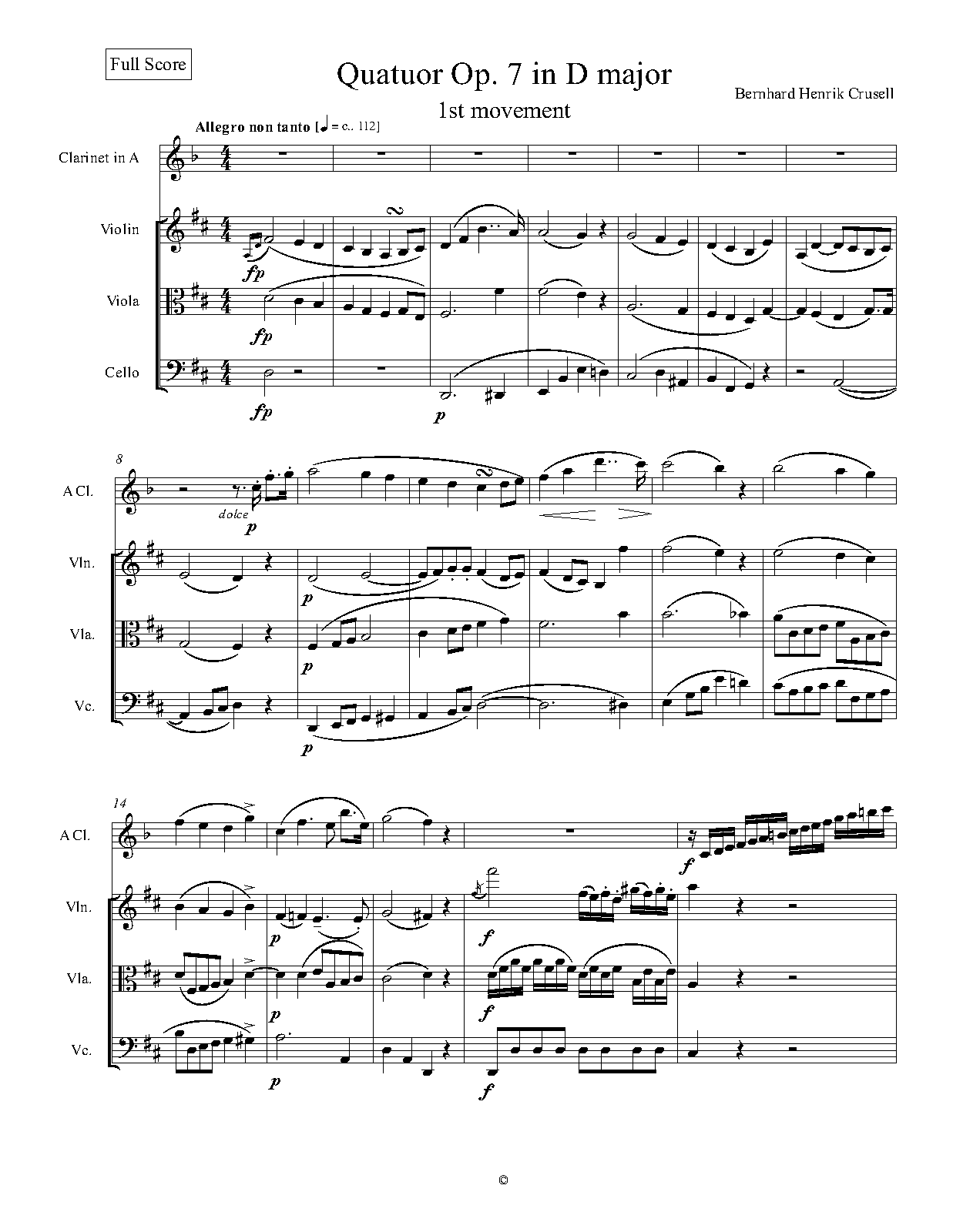 Clarinet Quartet No.3, Op.7 (Crusell, Bernhard Henrik) - IMSLP