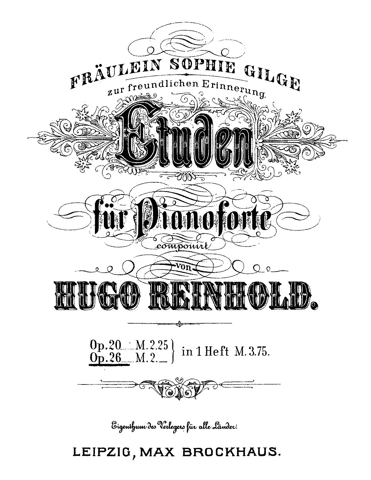 3 Etudes, Op.26 (Reinhold, Hugo) - IMSLP