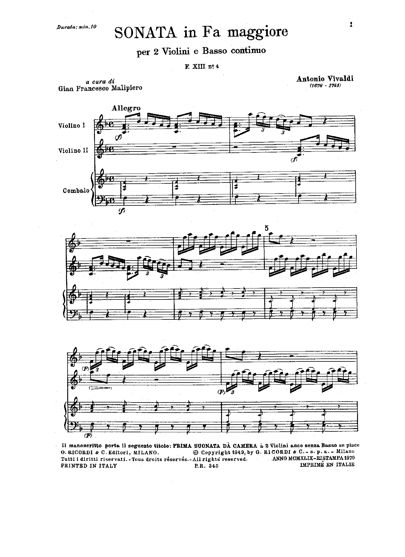 Trio Sonata in F major