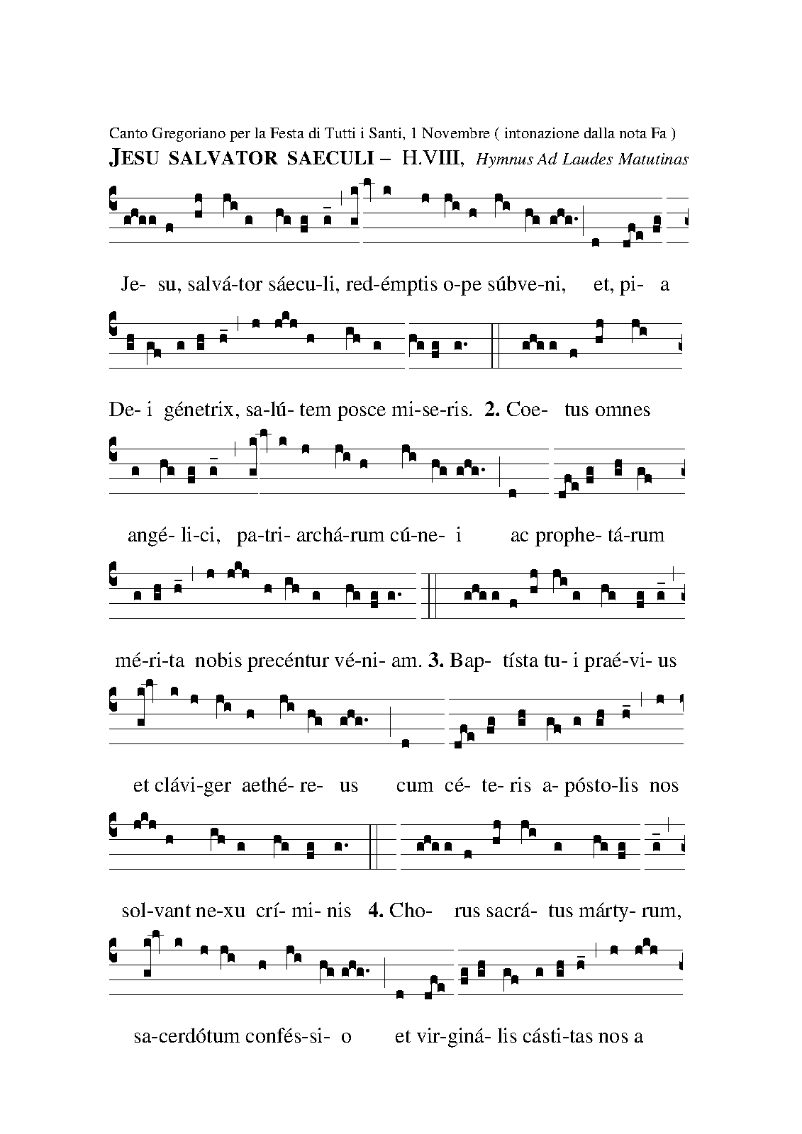 Jesu Salvator Saeculi (Gregorian Chant) IMSLP