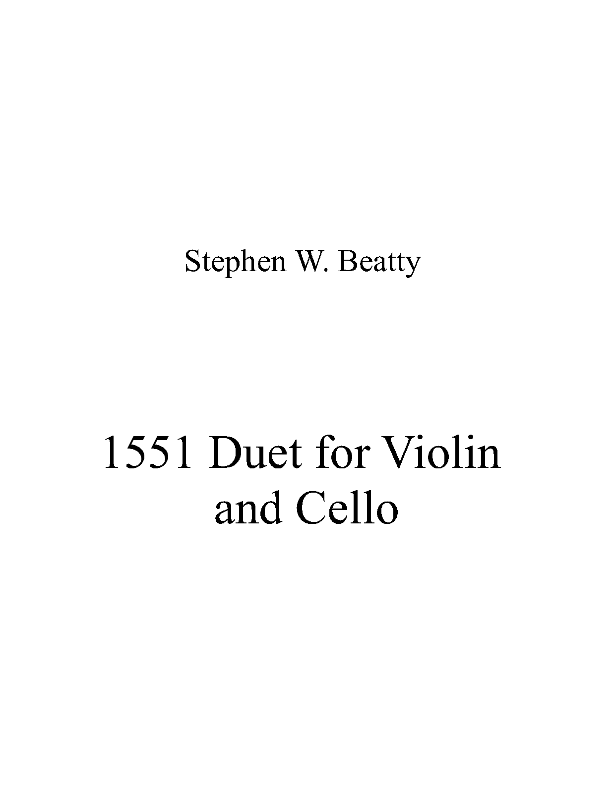 Duet for Violin and Cello, Op.1551 (Beatty, Stephen W.) IMSLP