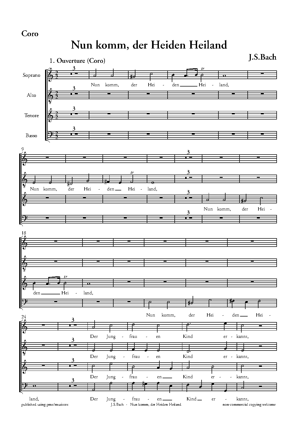 Nun komm, der Heiden Heiland, BWV