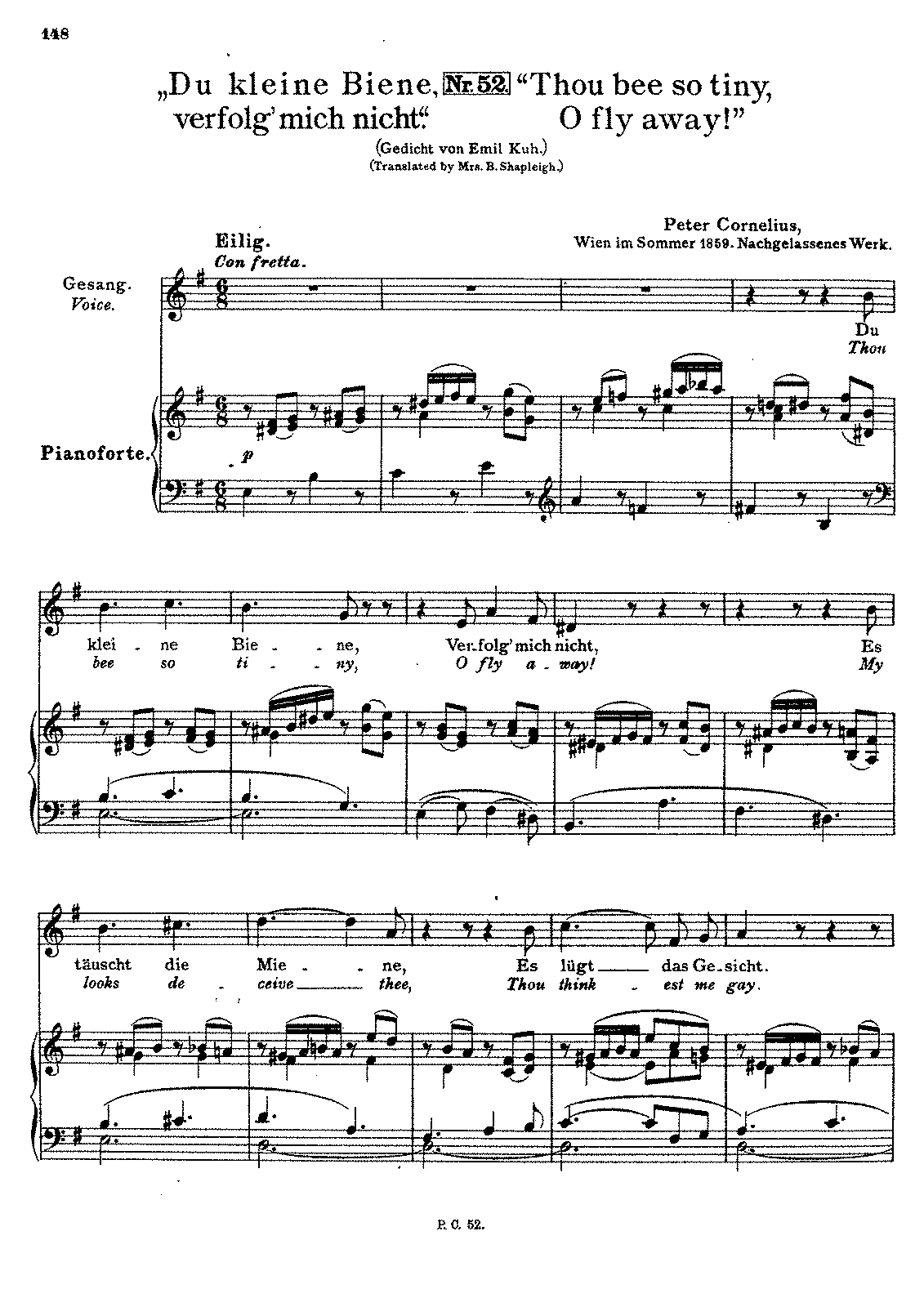 Du kleine Biene, verfolg' mich nicht (Cornelius, Peter) - IMSLP