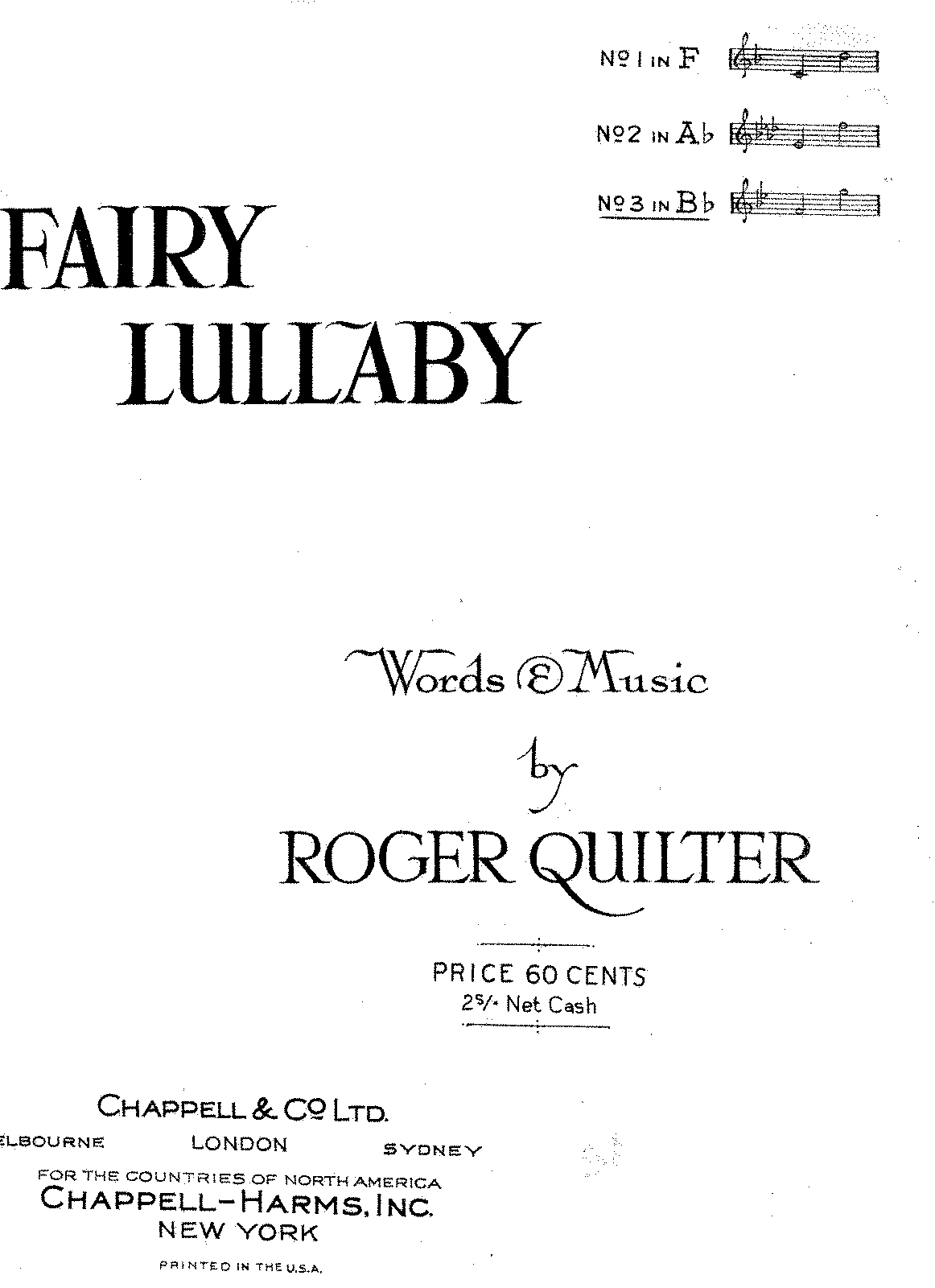 Fairy Lullaby (quilter, Roger) - Imslp