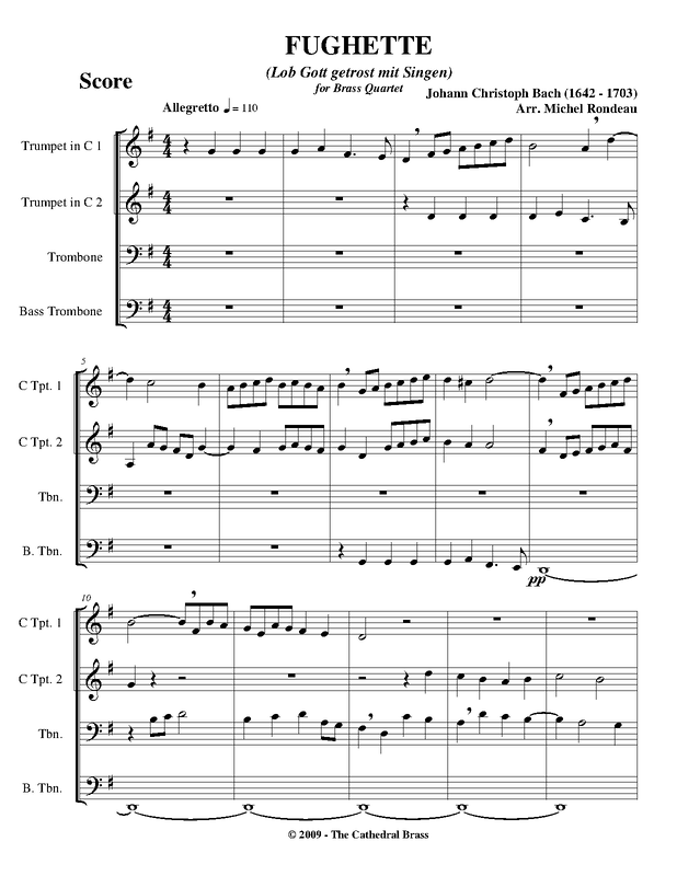 Fughette on Lob Gott getrost mit Singen (Bach, Johann Christoph) IMSLP