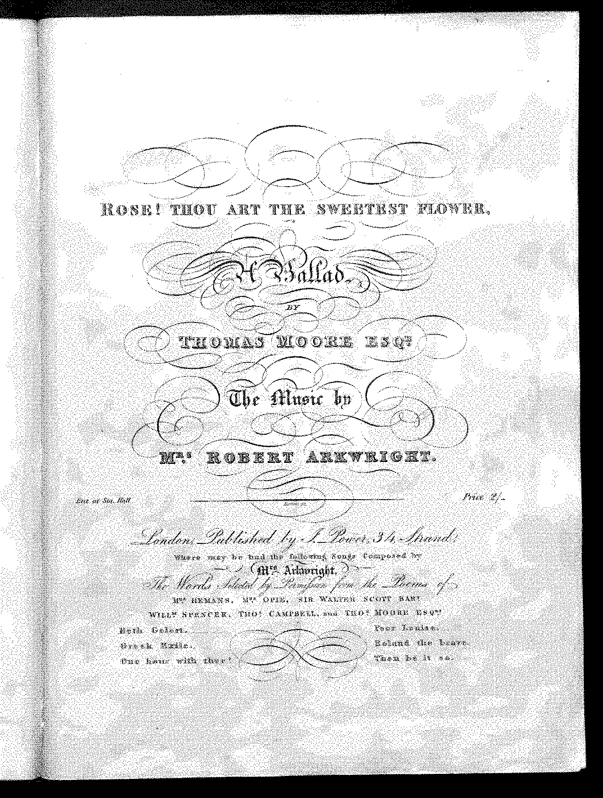 Rose! thou art the sweetest flower (Arkwright, Frances) - IMSLP
