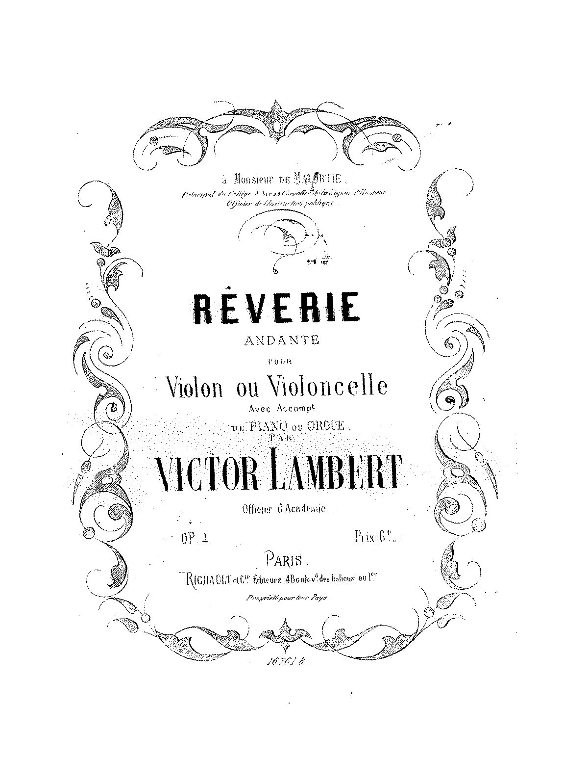 Rêverie andante, Op.4 (Lambert, Victor) - IMSLP