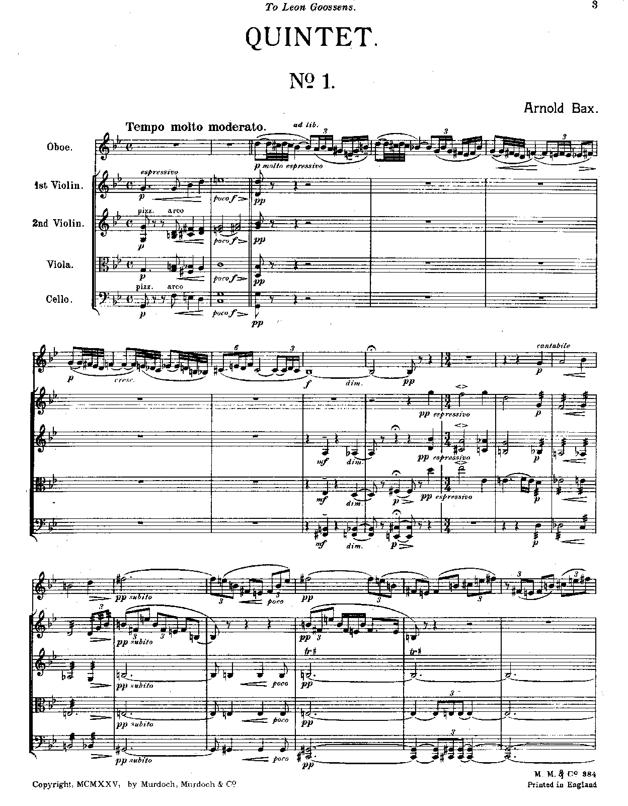 Oboe Quintet, GP 258 (Bax, Arnold) IMSLP