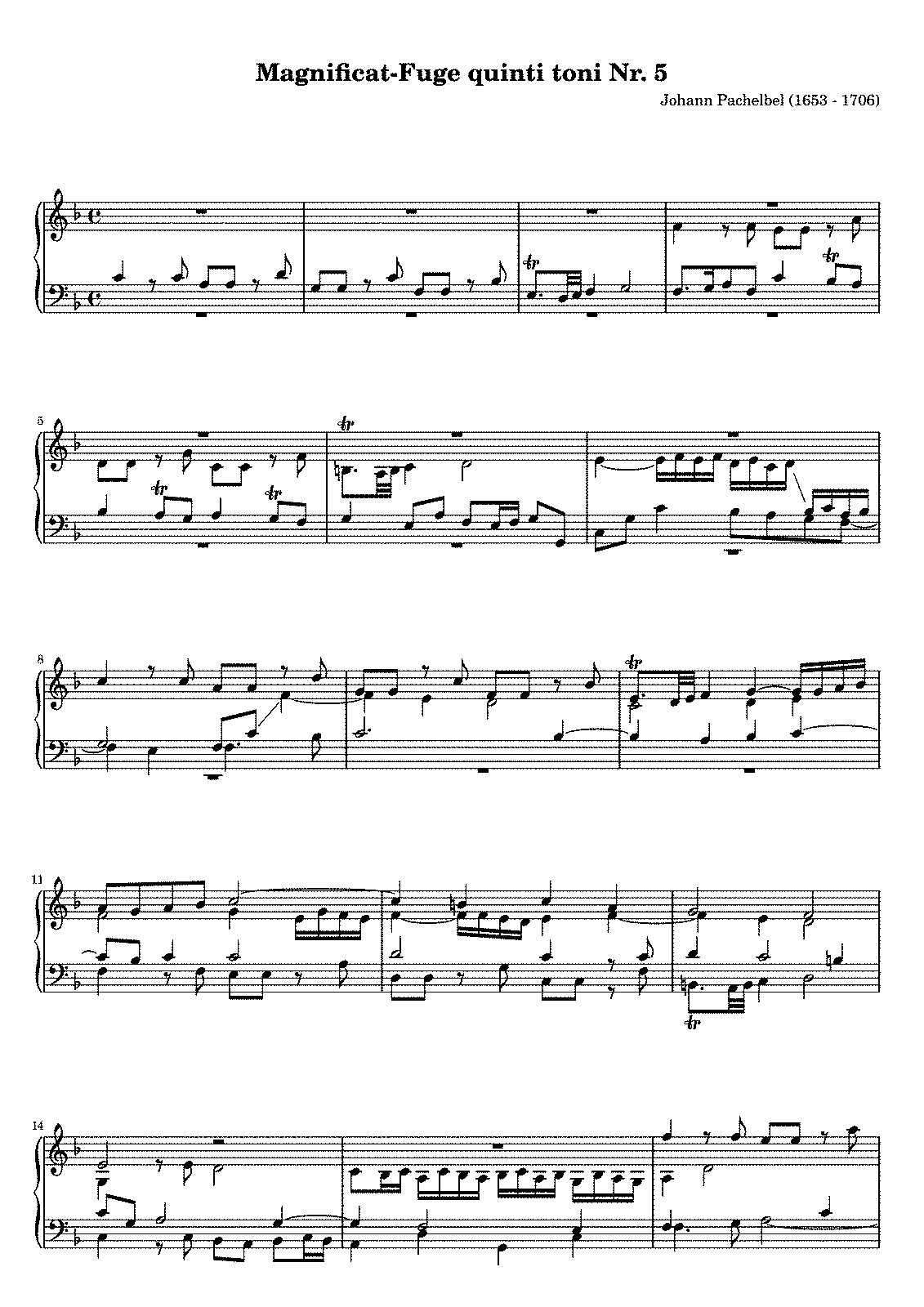 Magnificat Fugue, P.318 (Pachelbel, Johann) - IMSLP