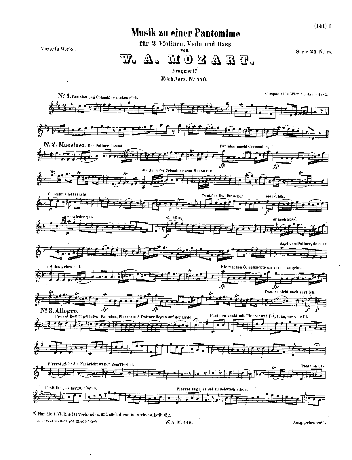 Musik zu einer Pantomime