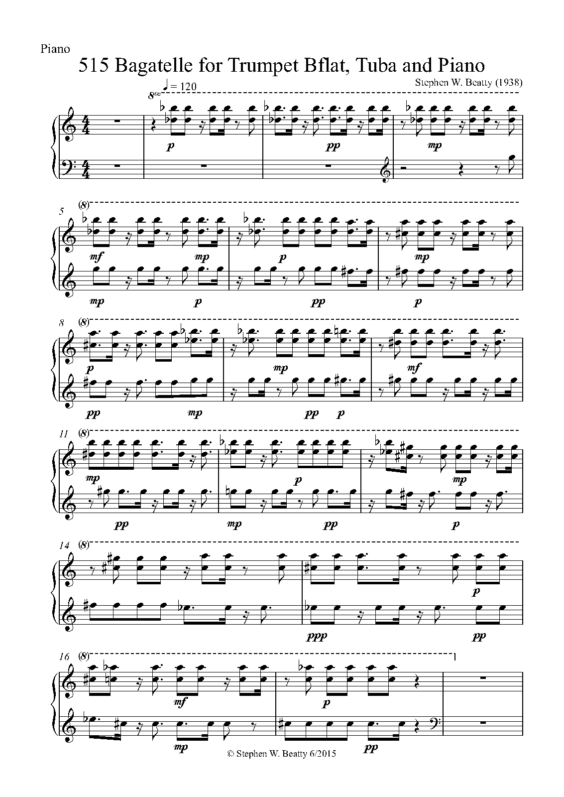 Bagatelle for Trumpet, Tuba and Piano, Op.515 (Beatty, Stephen W.) IMSLP