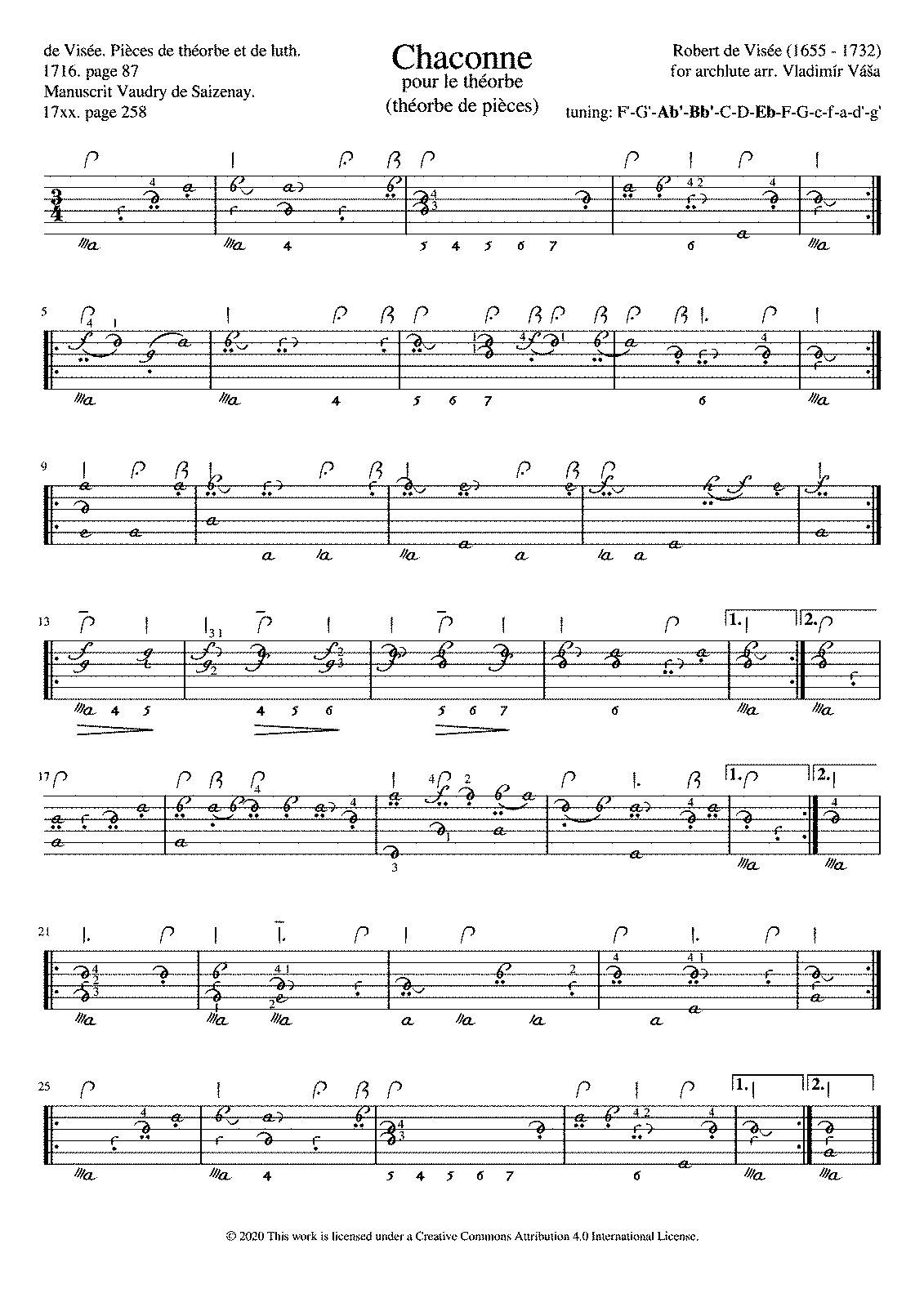 Pièces de théorbe et de luth (Visée, Robert de) - IMSLP