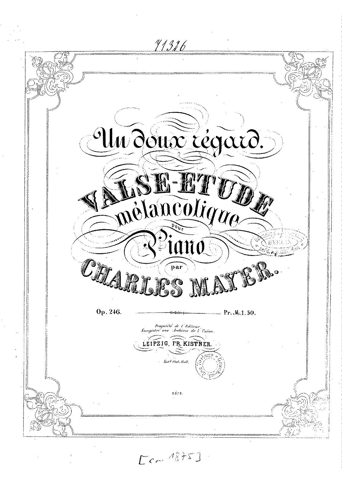 Un Doux Régard, Op.246 (Mayer, Charles) - IMSLP