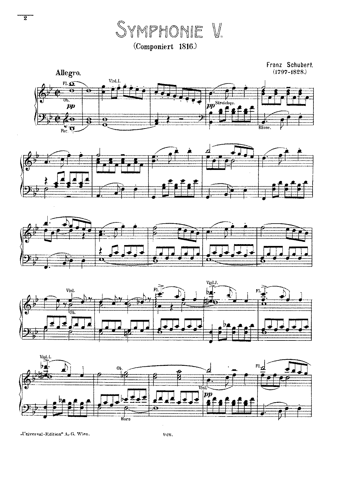 Symphony No.5, D.485 (Schubert, Franz) - IMSLP: Free Sheet Music PDF ...