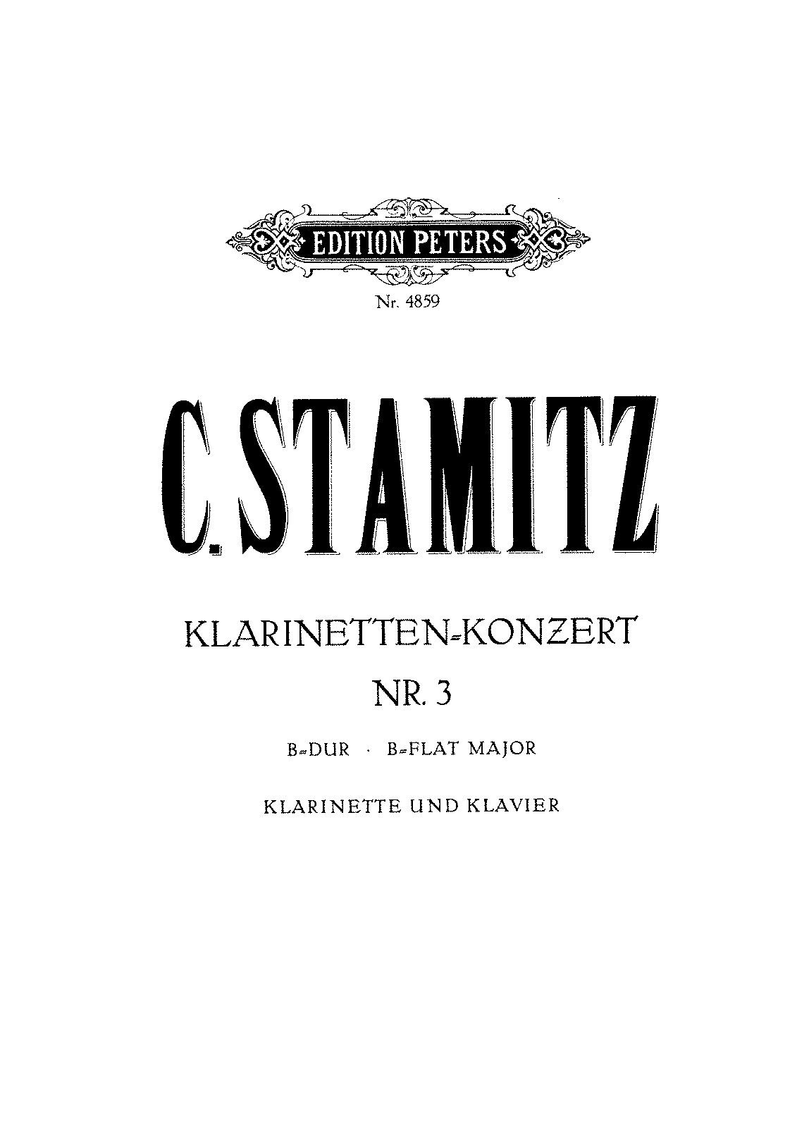 Clarinet Concerto No.3 In B-flat Major (Stamitz, Carl Philipp) - IMSLP