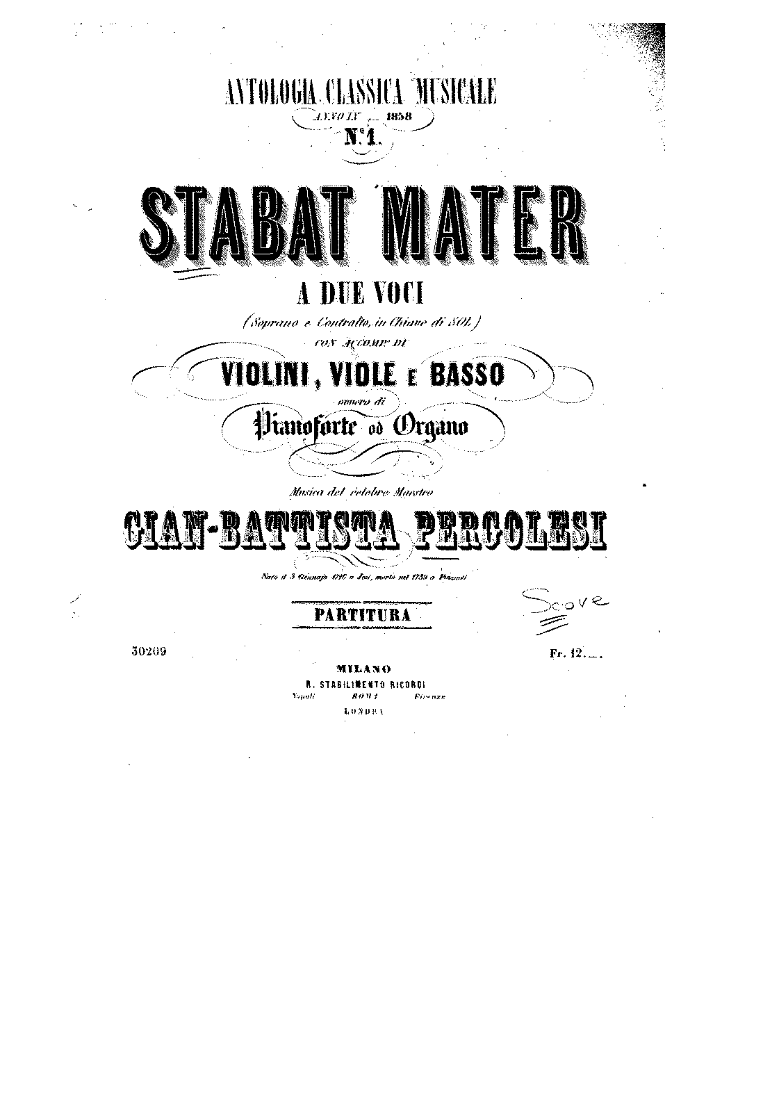 Stabat Mater, P.77 (Pergolesi, Giovanni Battista) - IMSLP: Free Sheet ...