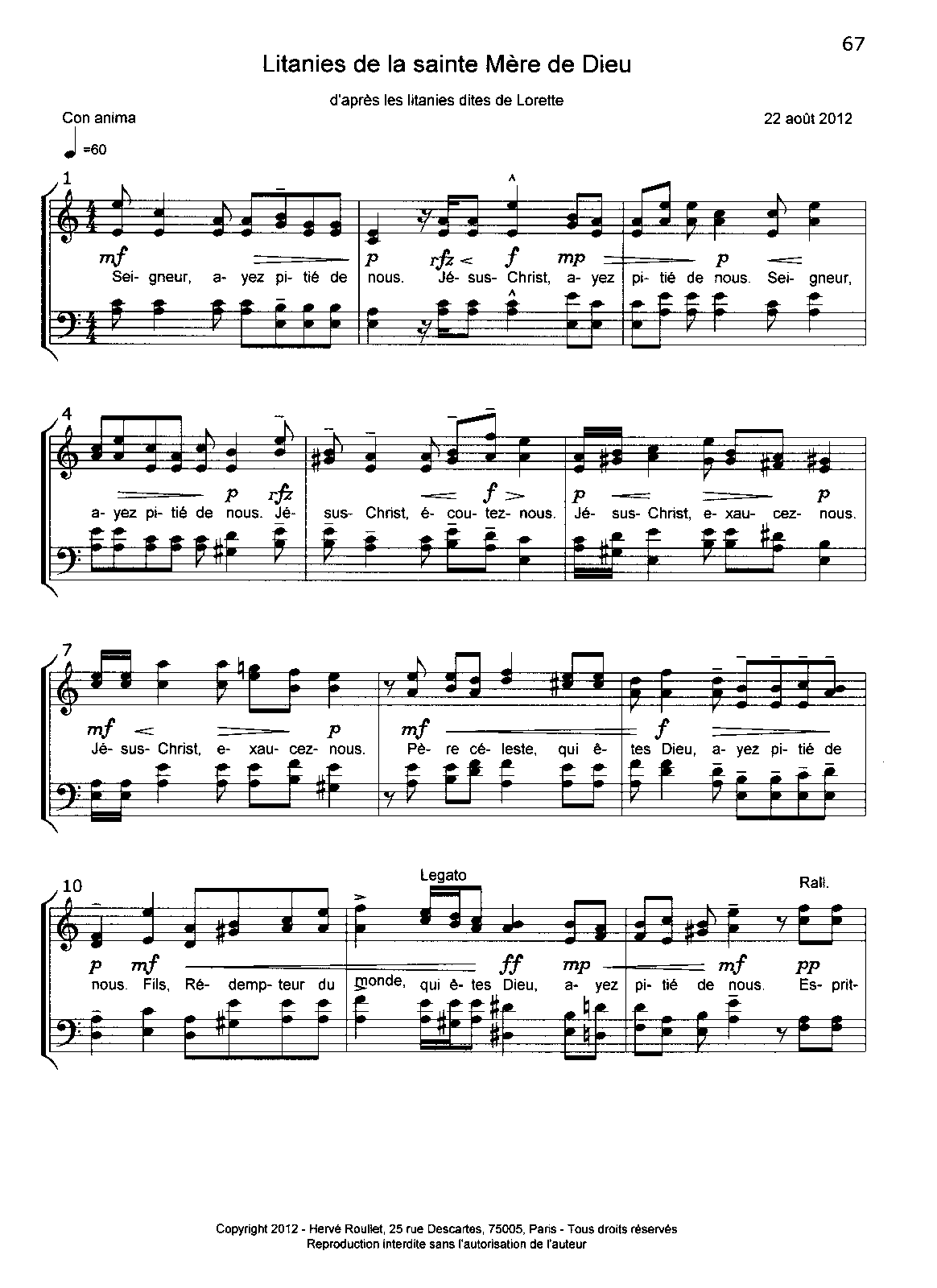 Litanies de la sainte Mère de Dieu, Op.66 (Roullet, Hervé) - IMSLP