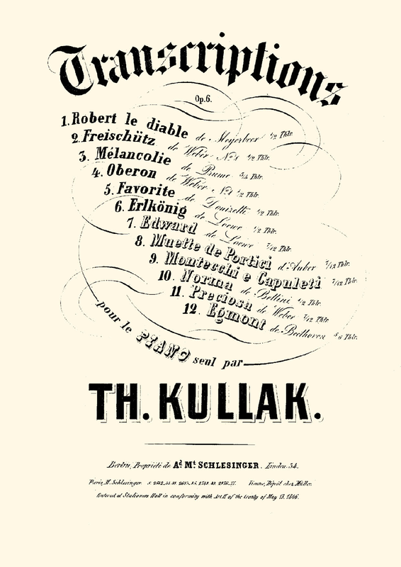 12 Transcriptions, Op.6 (Kullak, Theodor) IMSLP Free Sheet Music PDF