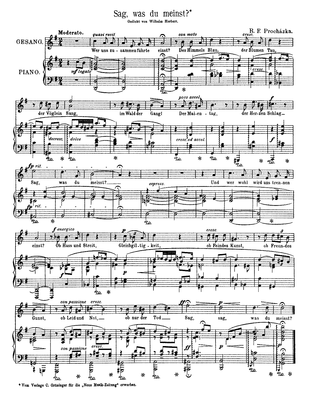 Sag, was du meinst? (Procházka, Rudolph von) - IMSLP