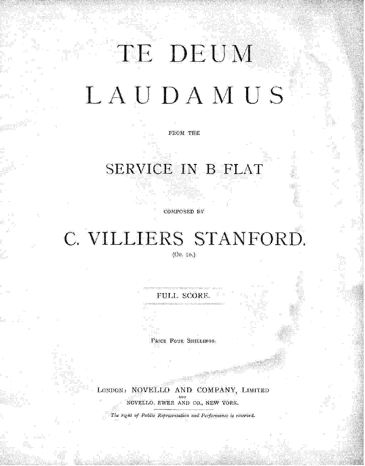 Morning, Evening And Communion Service In B-flat Major, Op.10 (Stanford ...