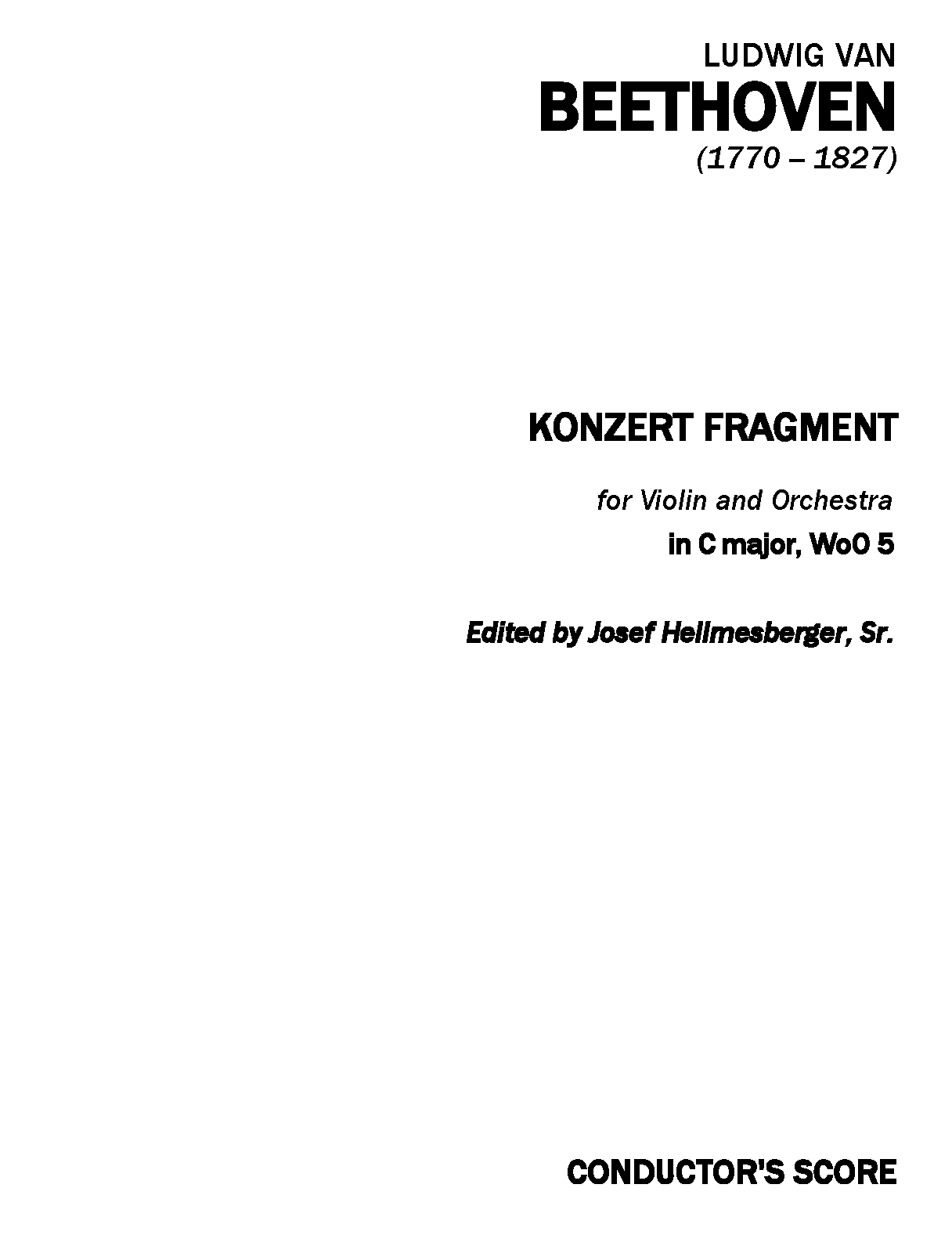 Violin Concerto in C major, WoO 5 (Beethoven, Ludwig van) IMSLP